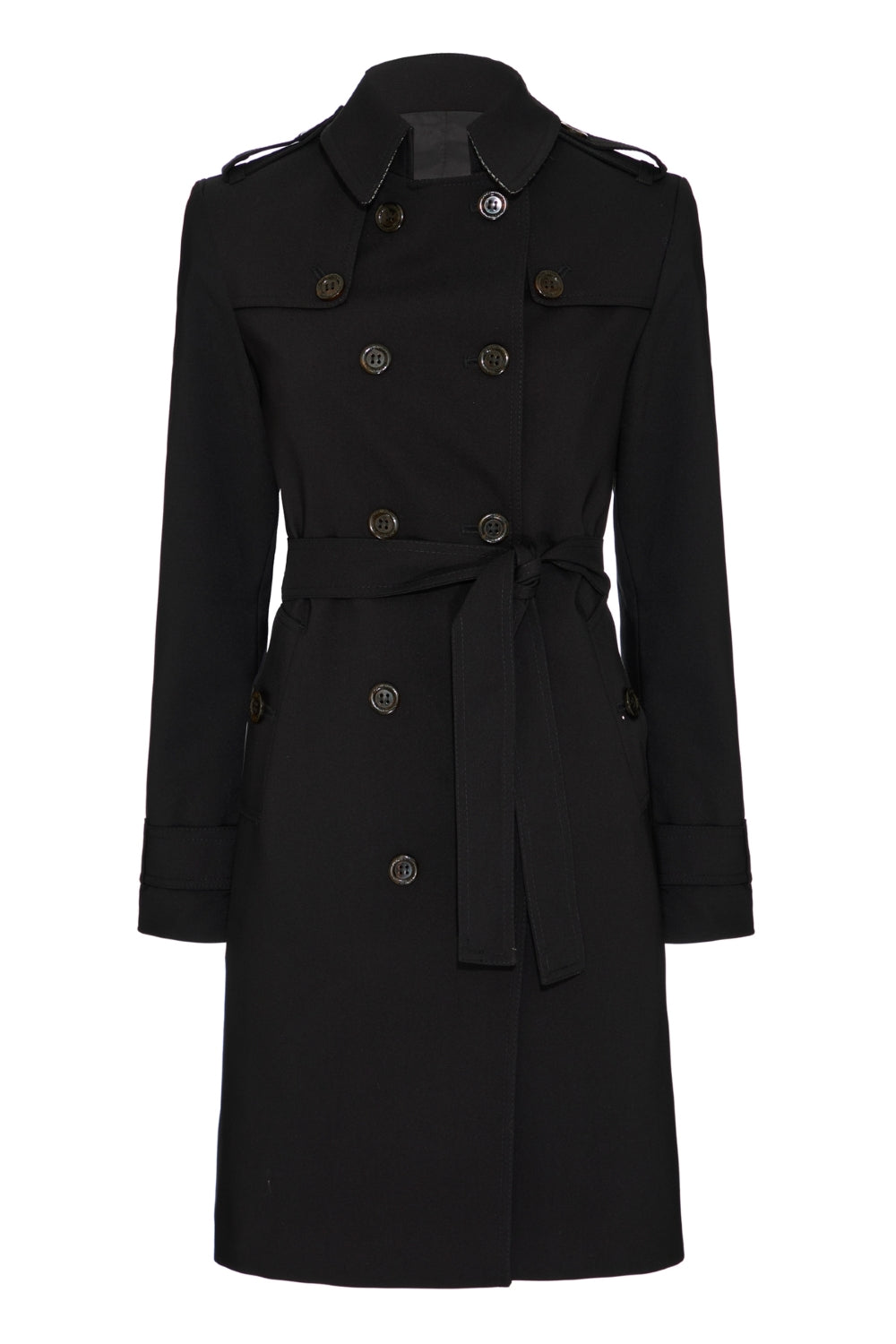 Sobretudo Trench Coat Médio Preto