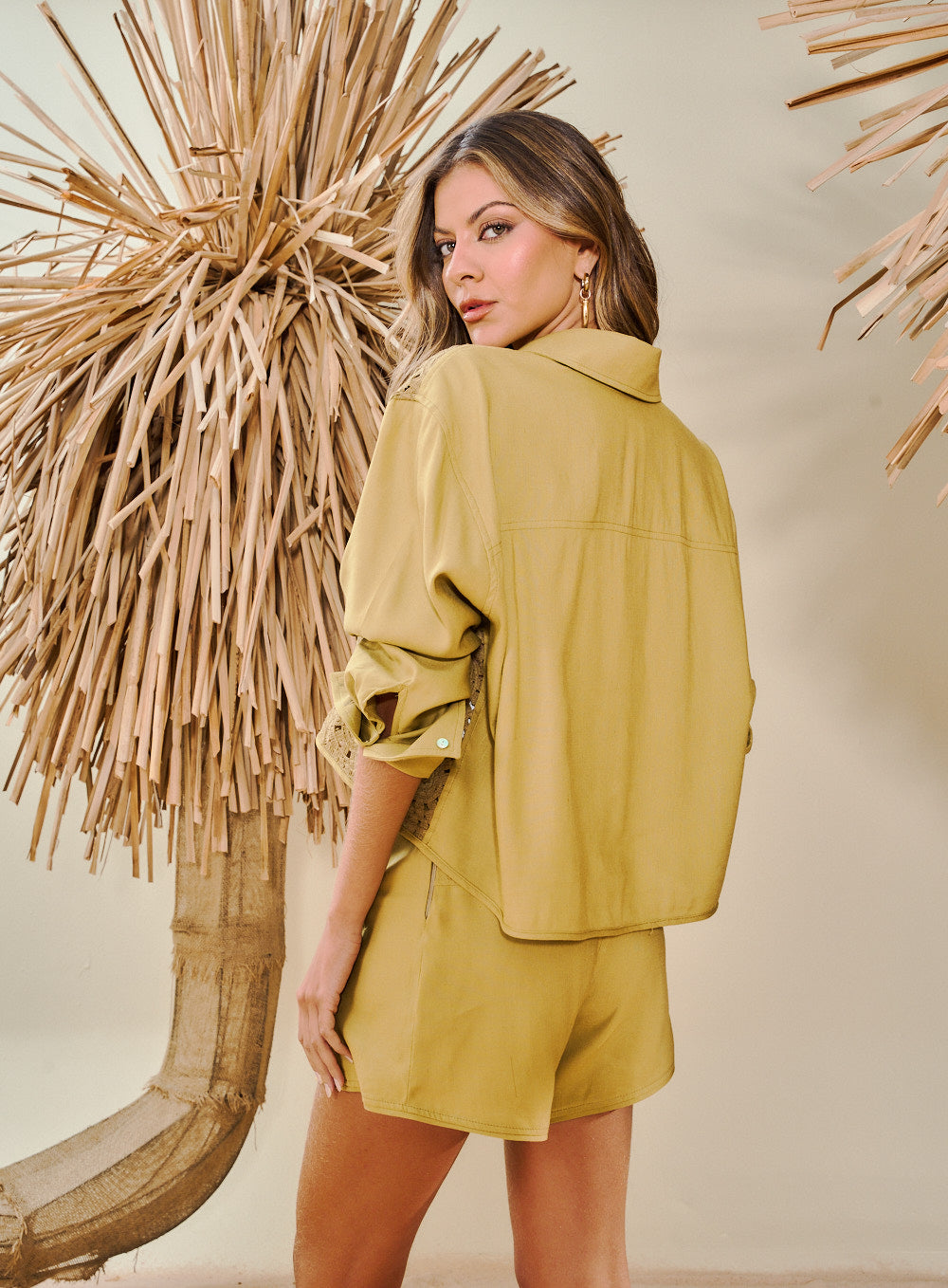 Camisa Linho Verde Raffia