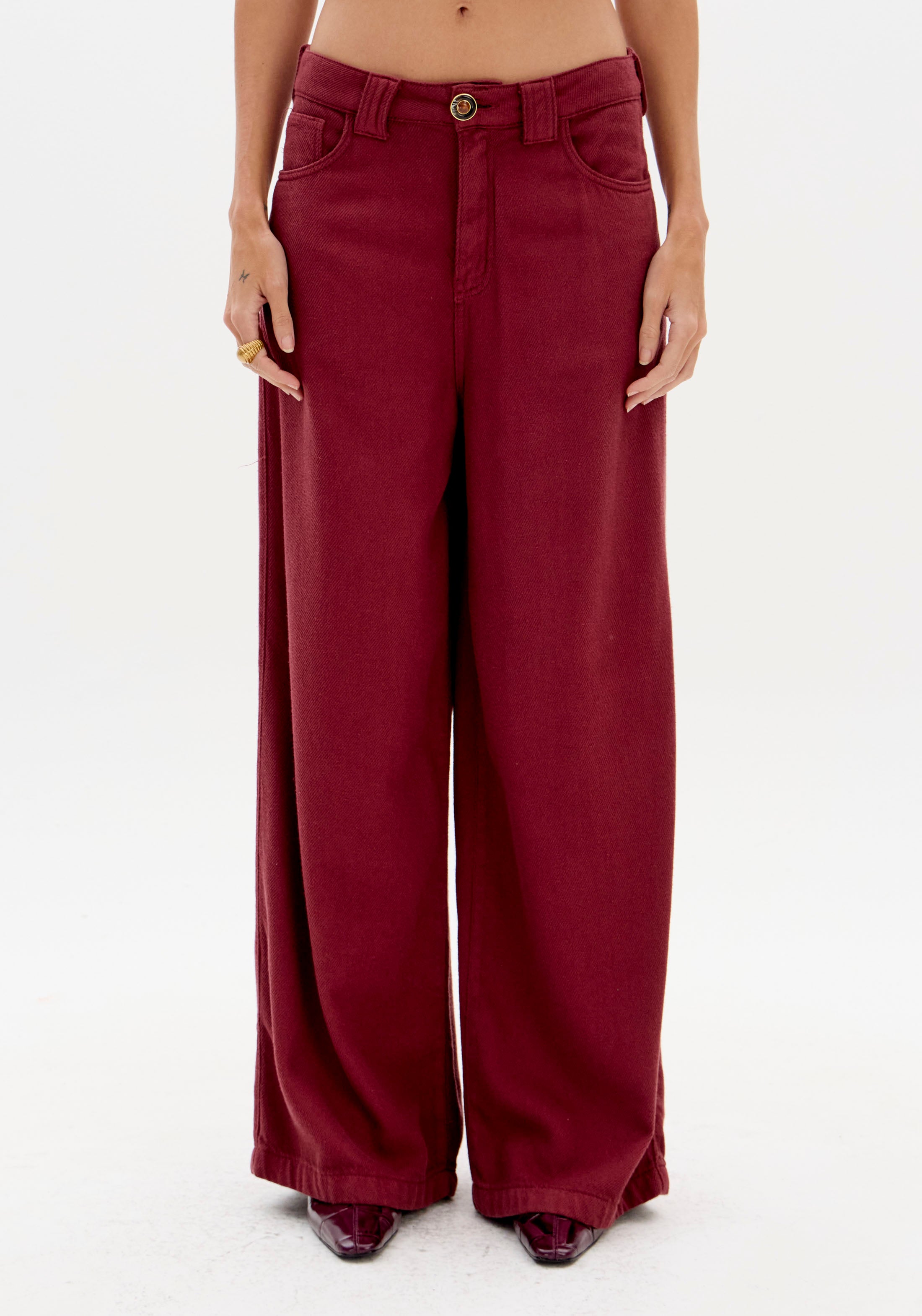 Calça Sarja Relaxed High