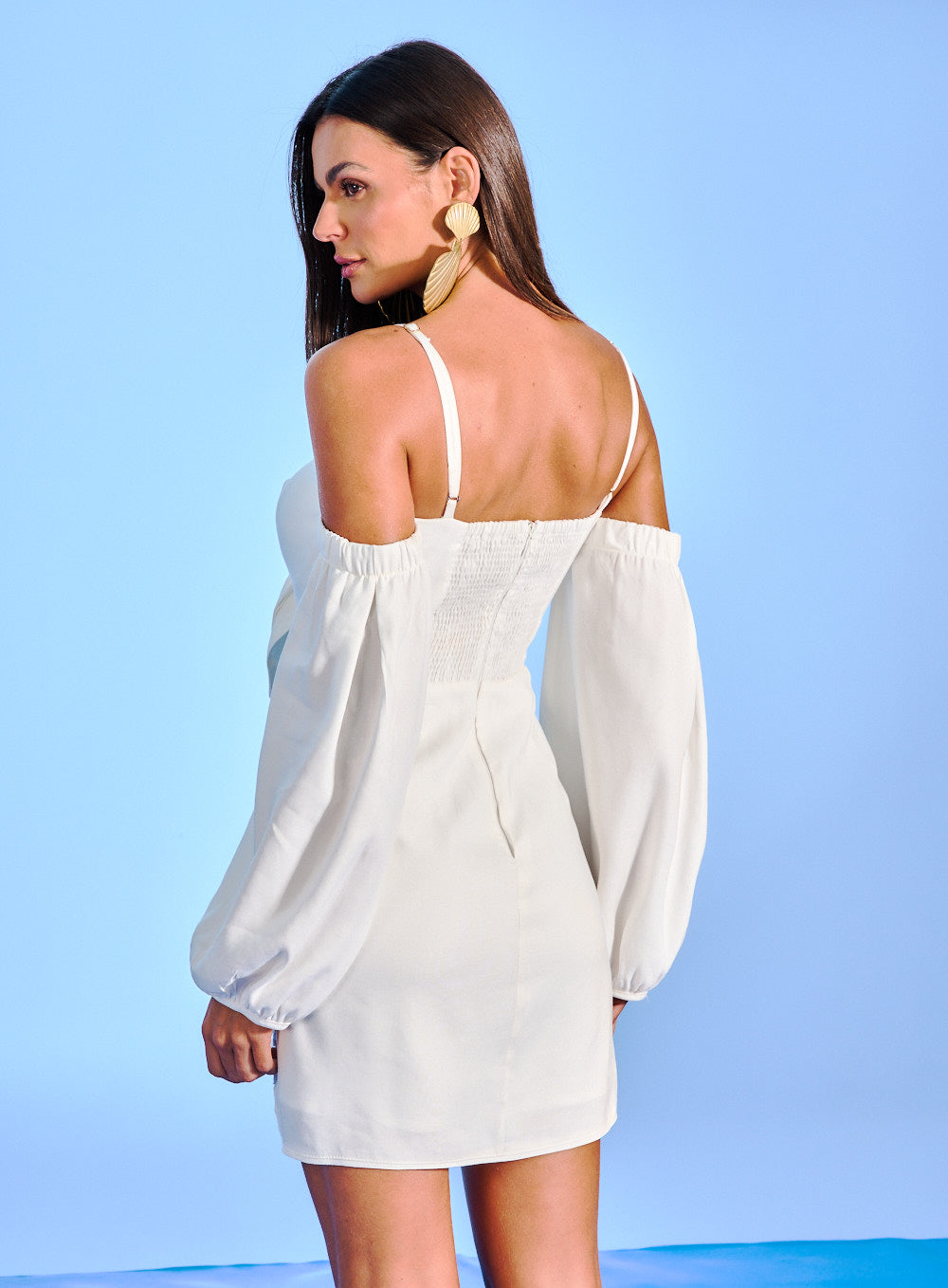 Vestido Linho Datalhe Renda Off Shell