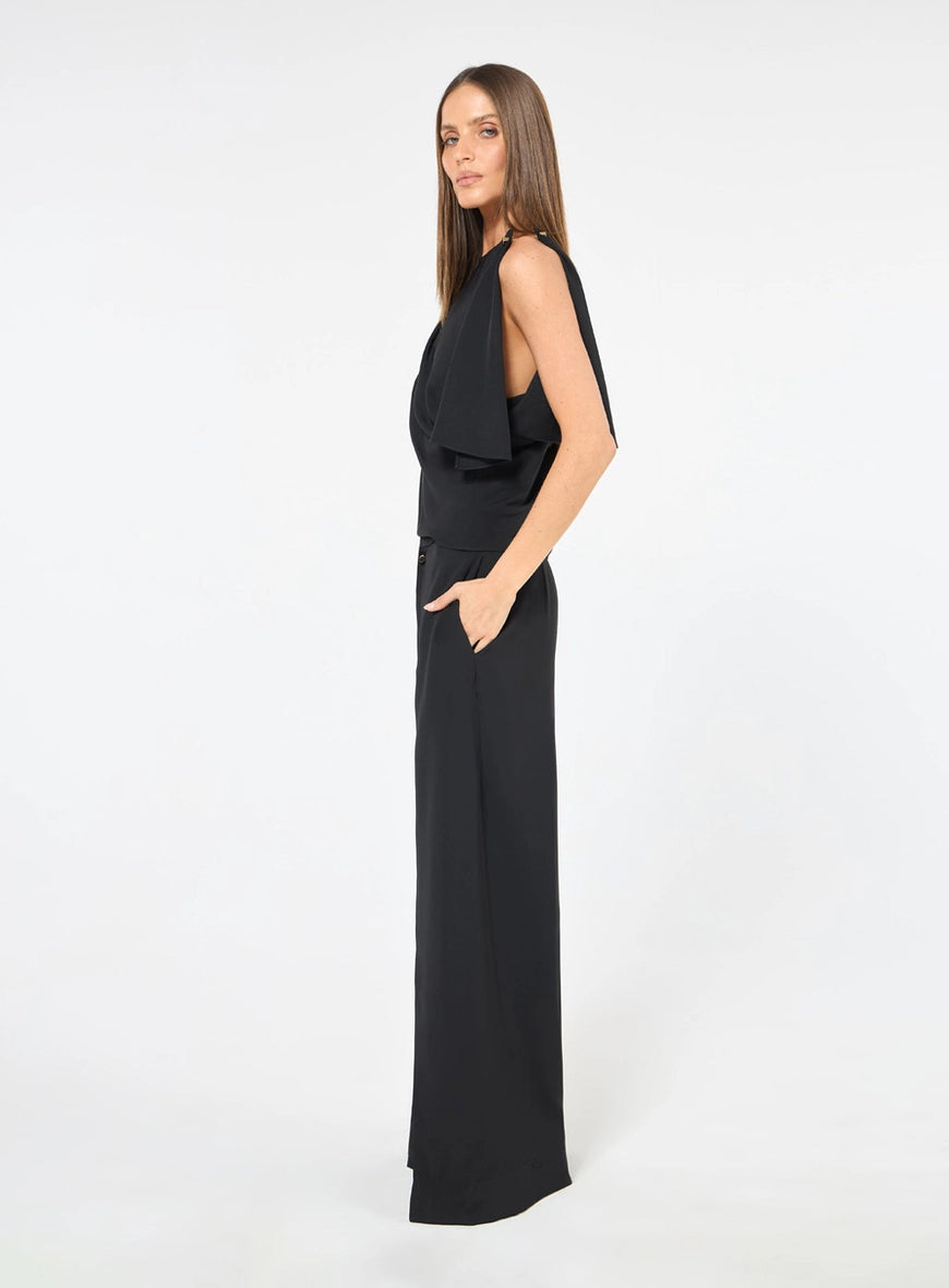 Conjunto Blusa Assimétrica E Calça Preto
