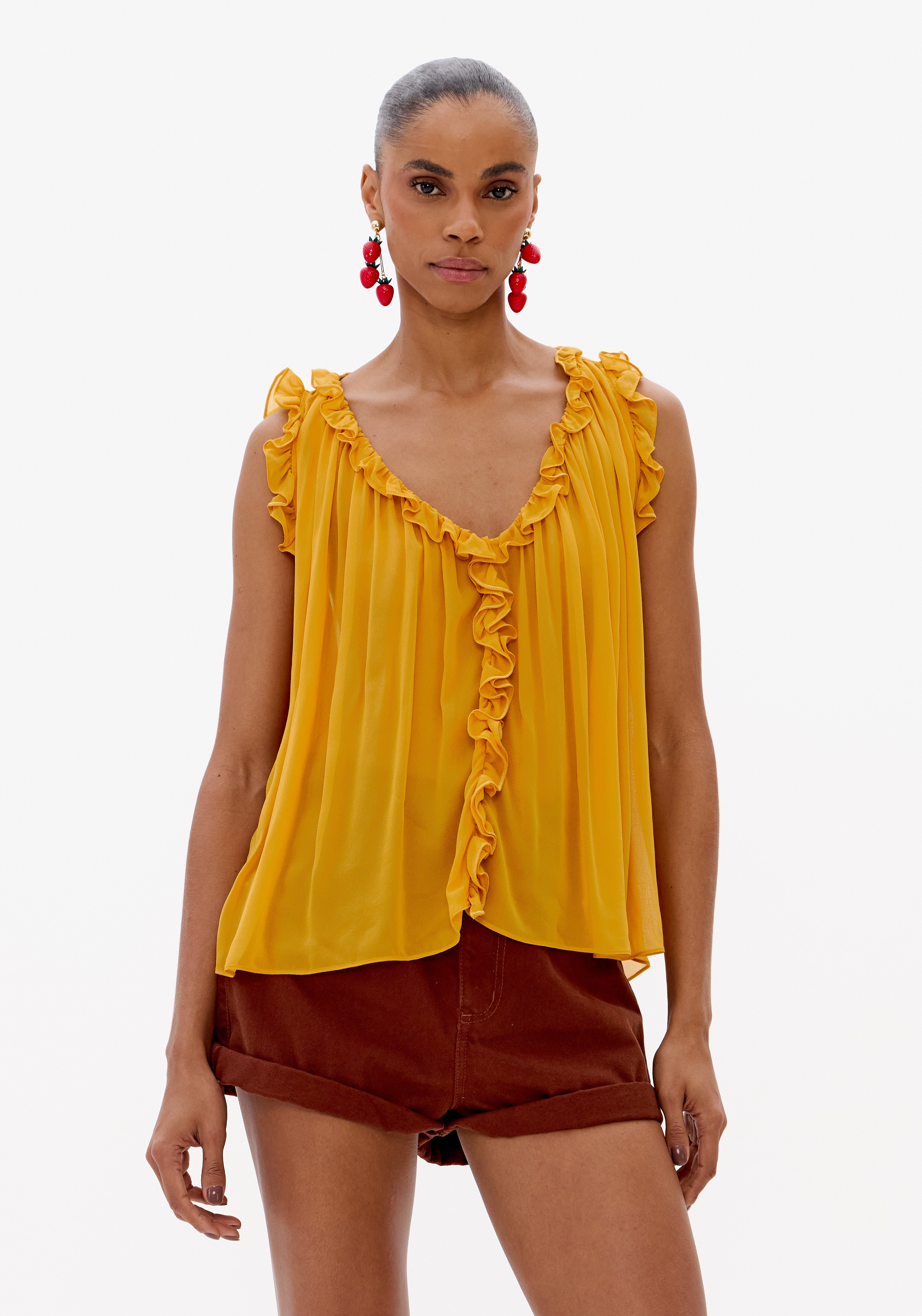 Blusa Bata De Chiffon De Viscose