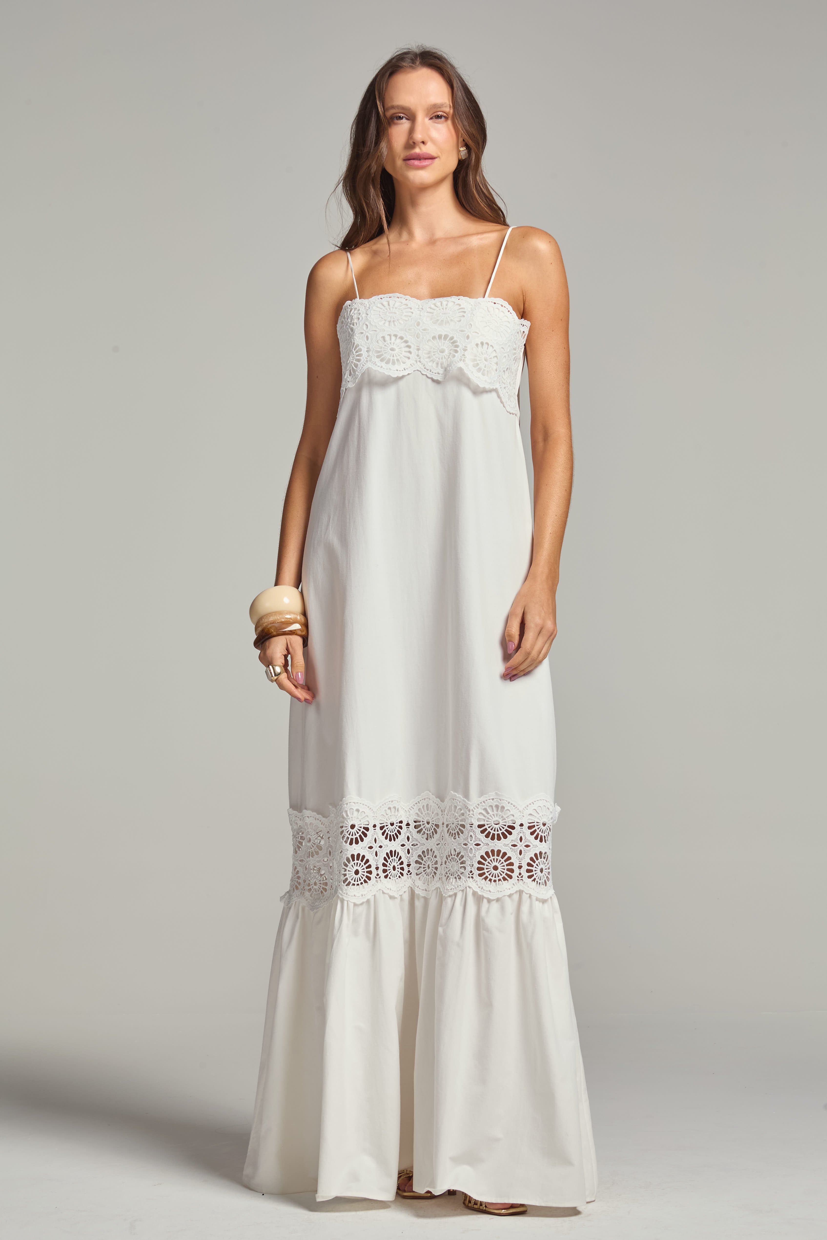 Vestido Detalhe Renda Off Shell