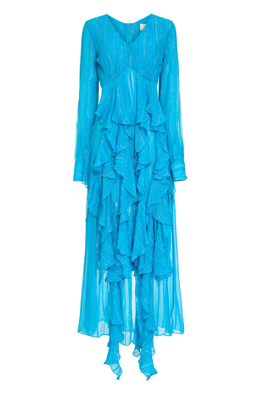 Vestido Café Azul Ceruleo