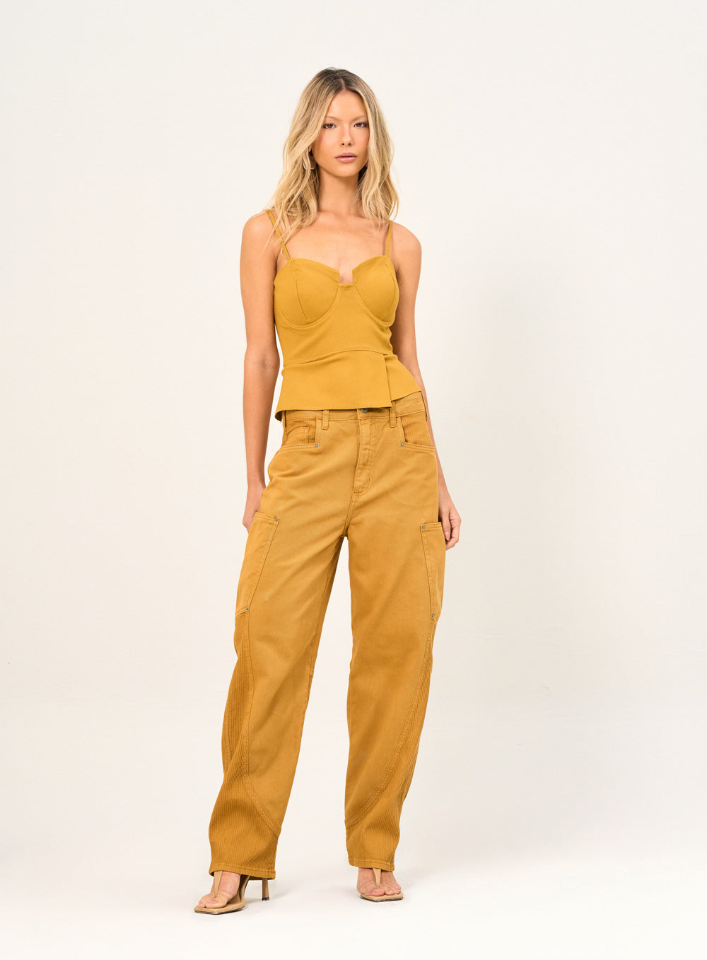 Calça Sarja Ballon Amarelo Golden Grass