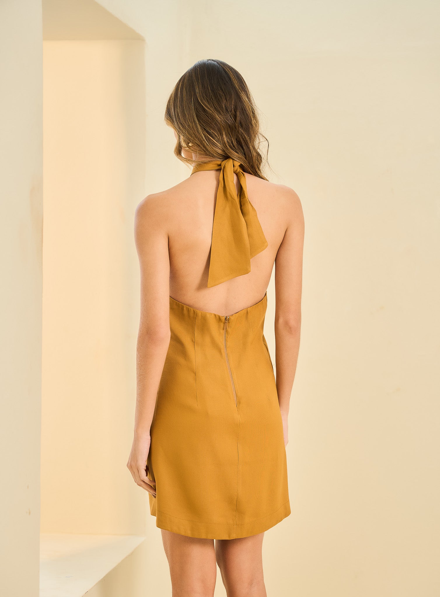 Vestido Linho Marrom Cominho