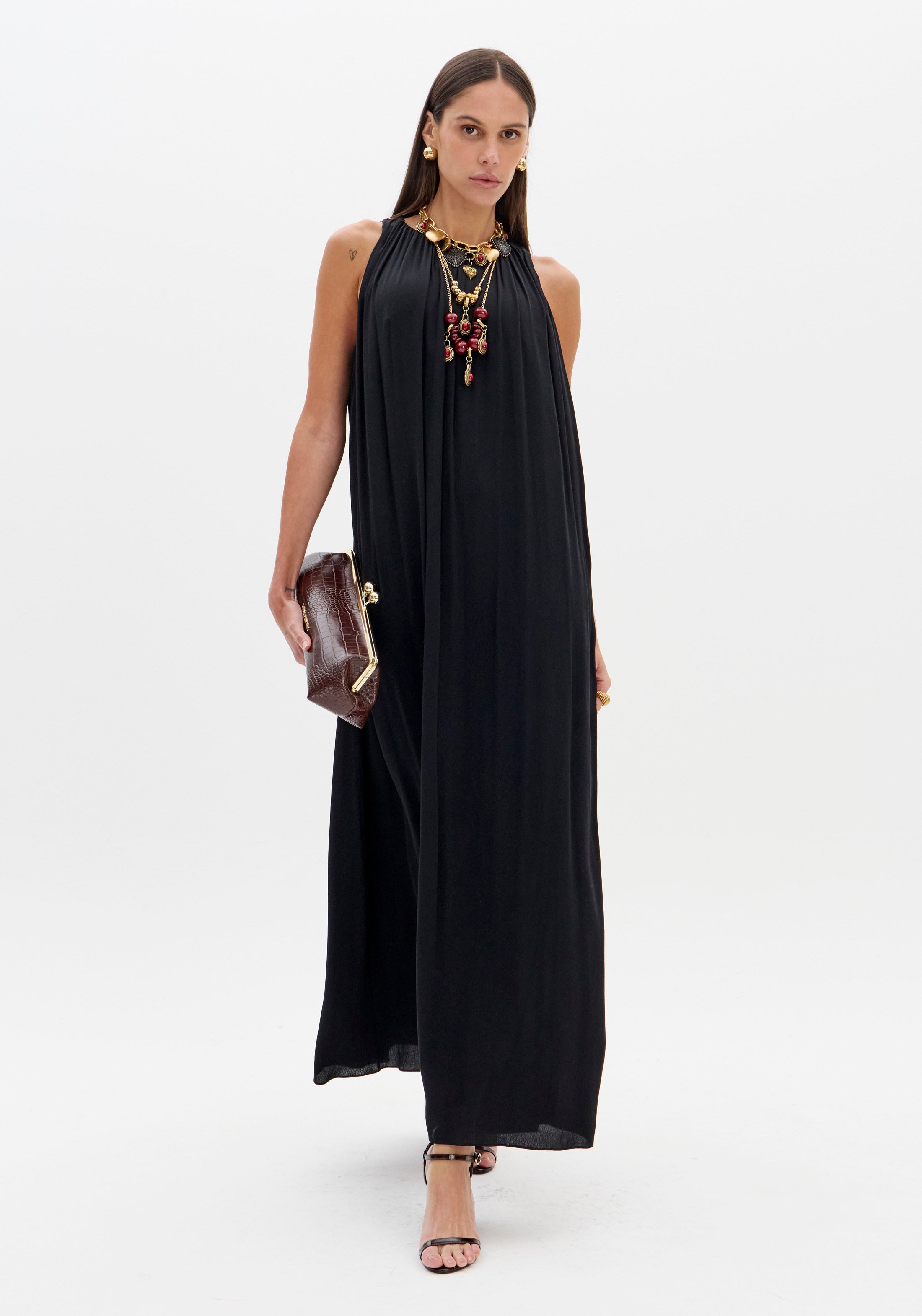 Vestido Super Midi Sem Manga
