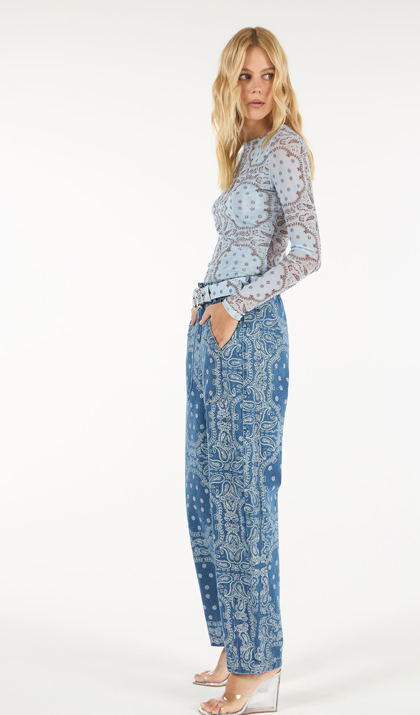 Calça Jeans Paisley Azul Comfy