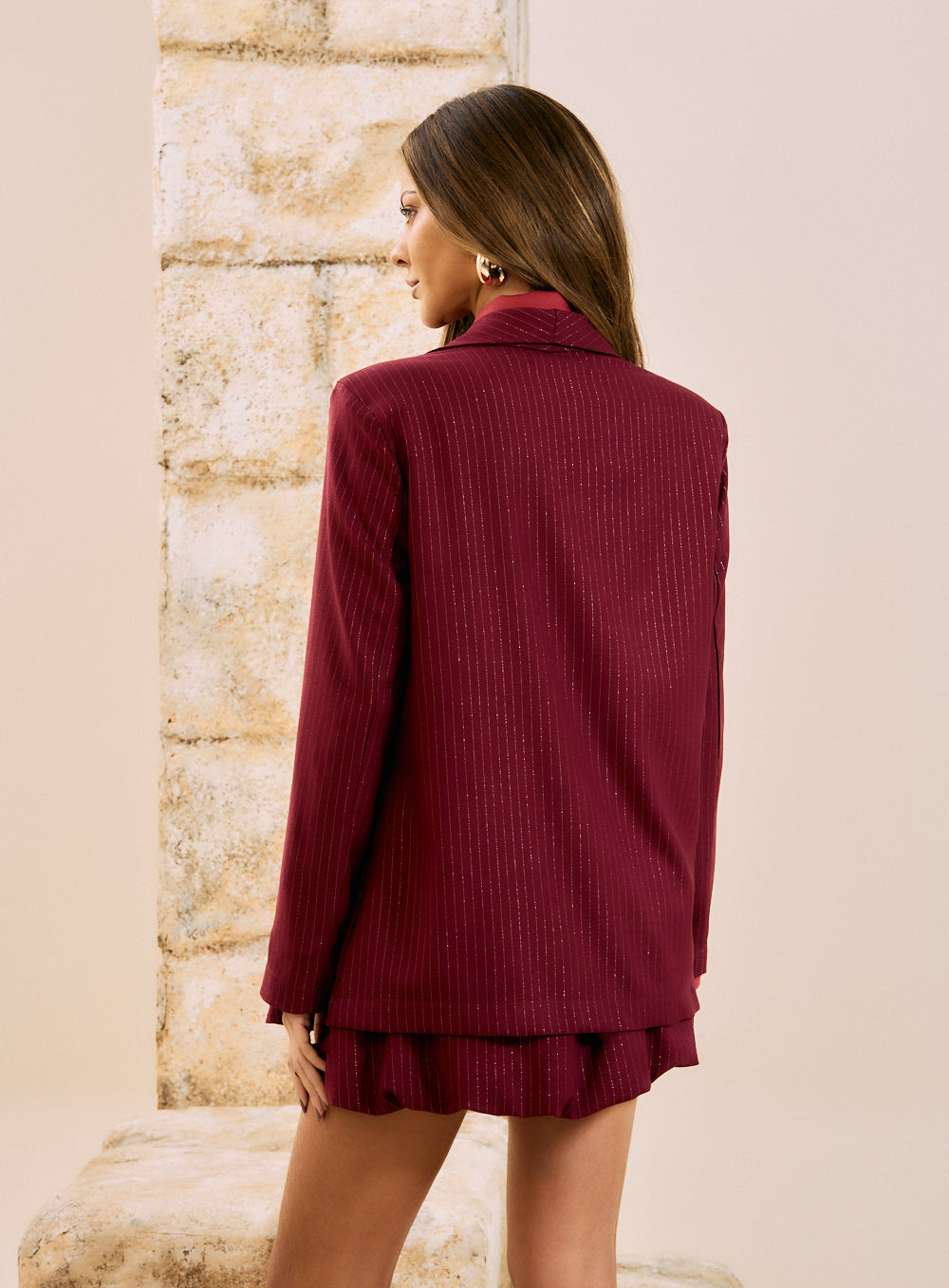 Blazer Com Listras Metalizadas Listrado