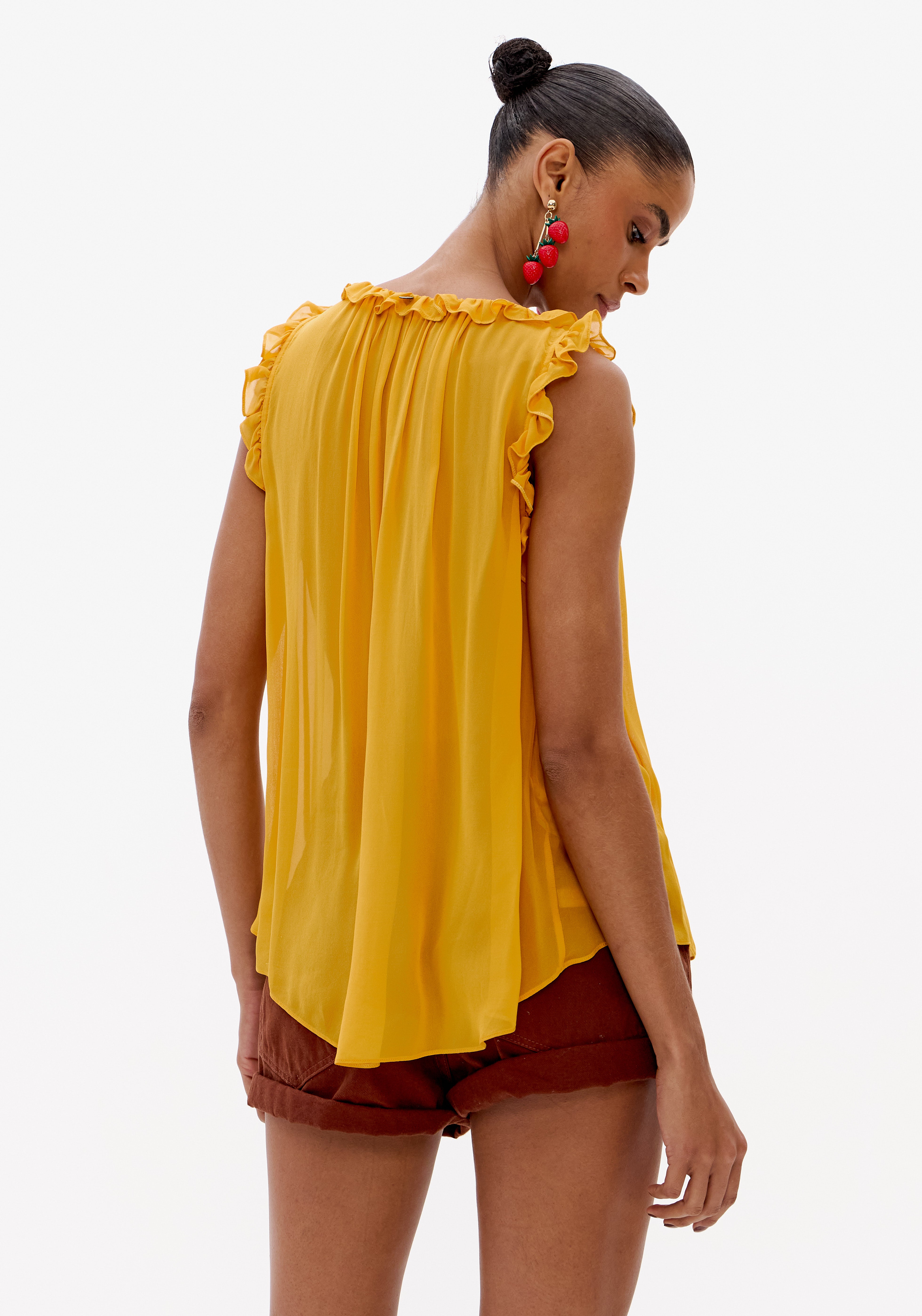 Blusa Bata De Chiffon De Viscose