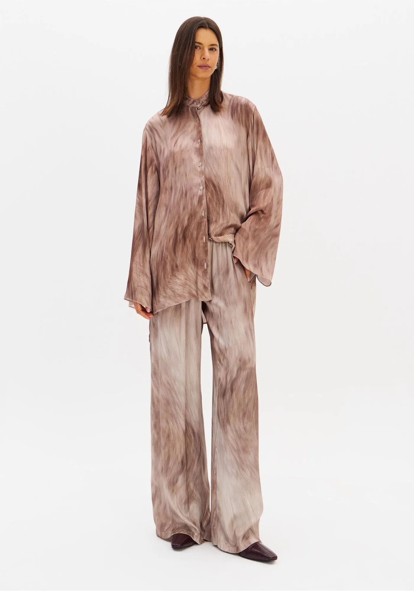 Calça Wide Leg Estampada