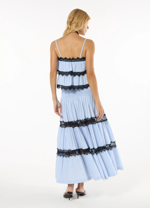 Conjunto Blusa Babados Listrado