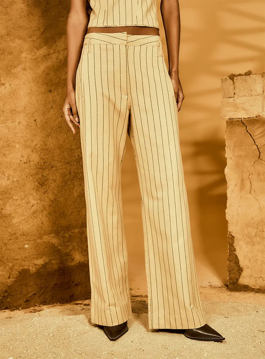 Calça Linho Listrado