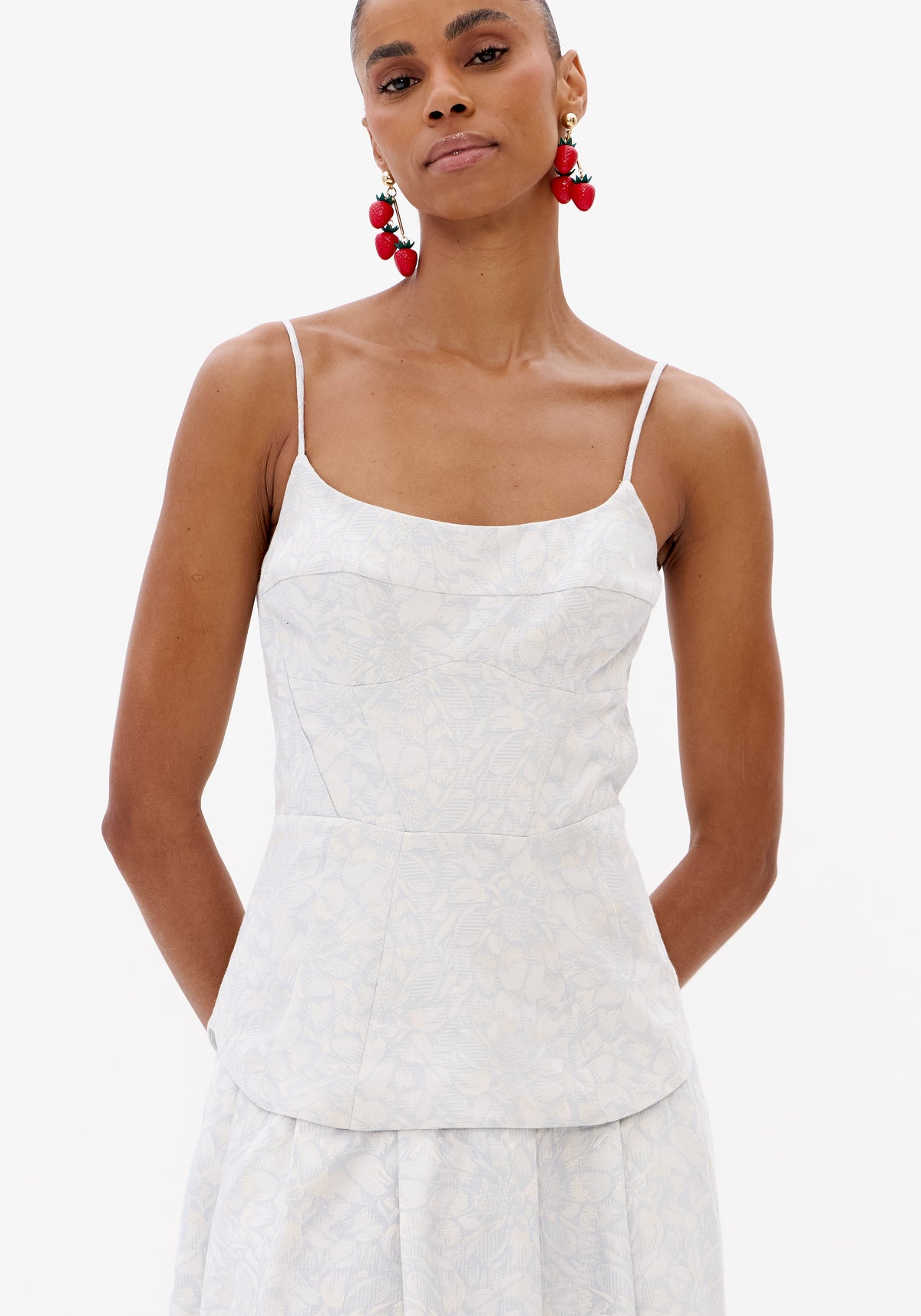Vestido Corset Jacquard Floral