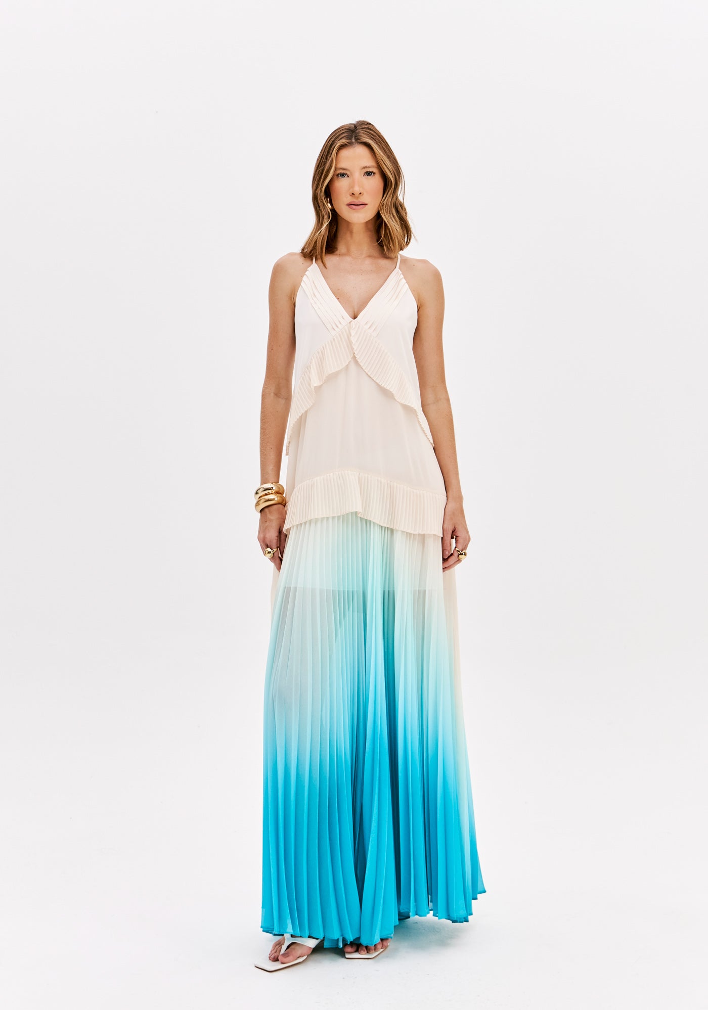 Vestido Longo Plissado