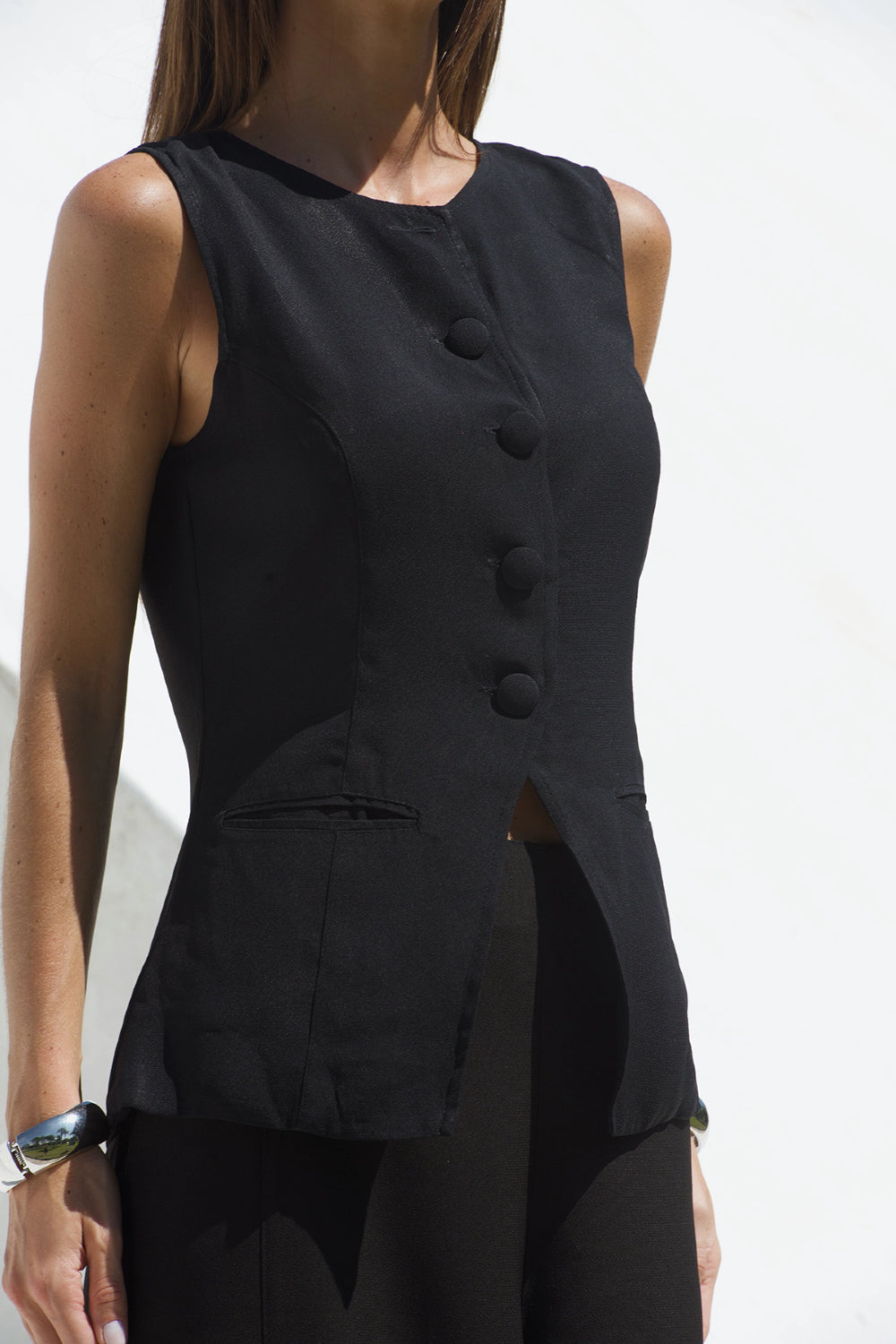 Colete Athos em Alfaiataria Preto