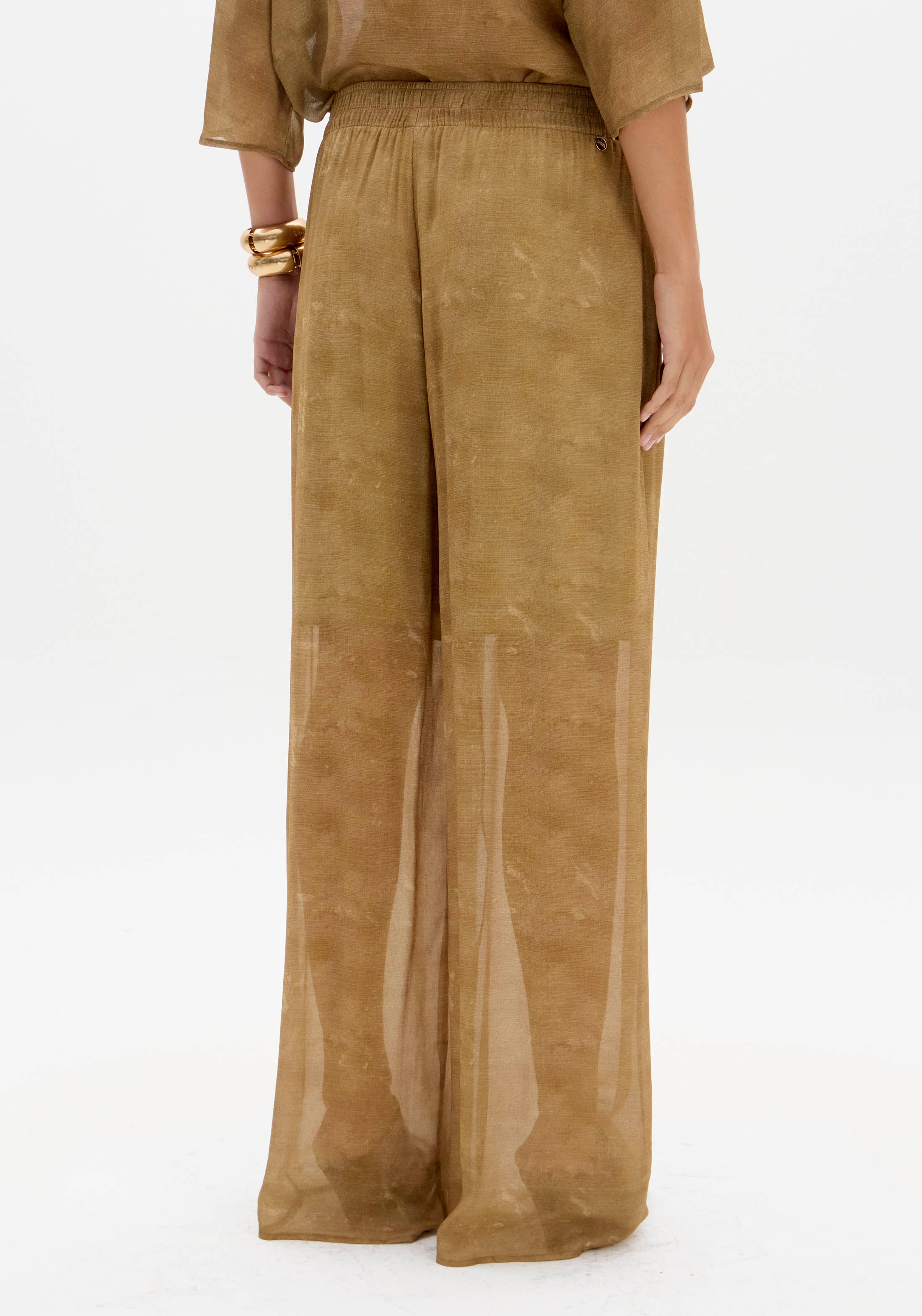 Calça Wide Leg Estampada