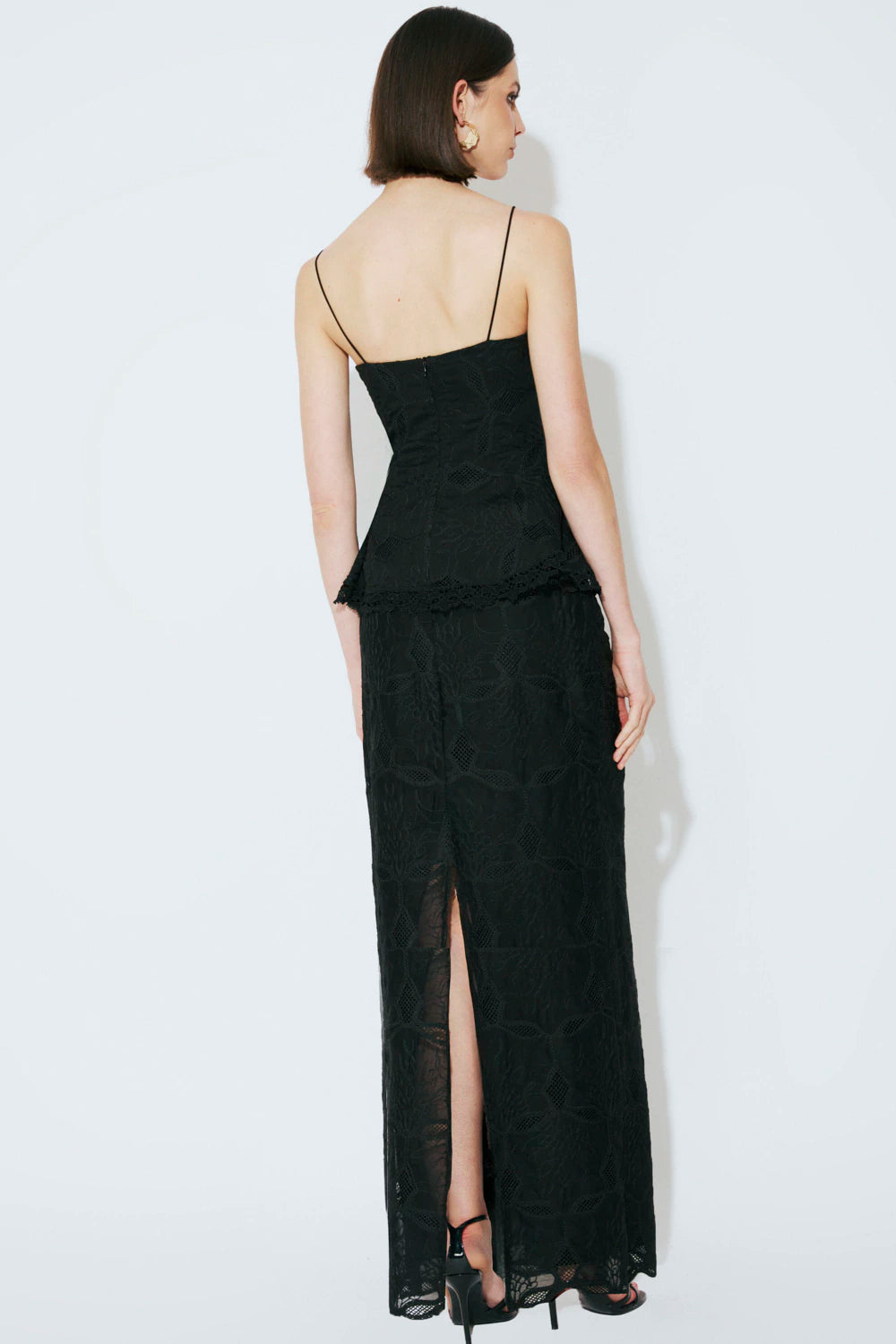 Conjunto Avery Chiffon Bordado Preto