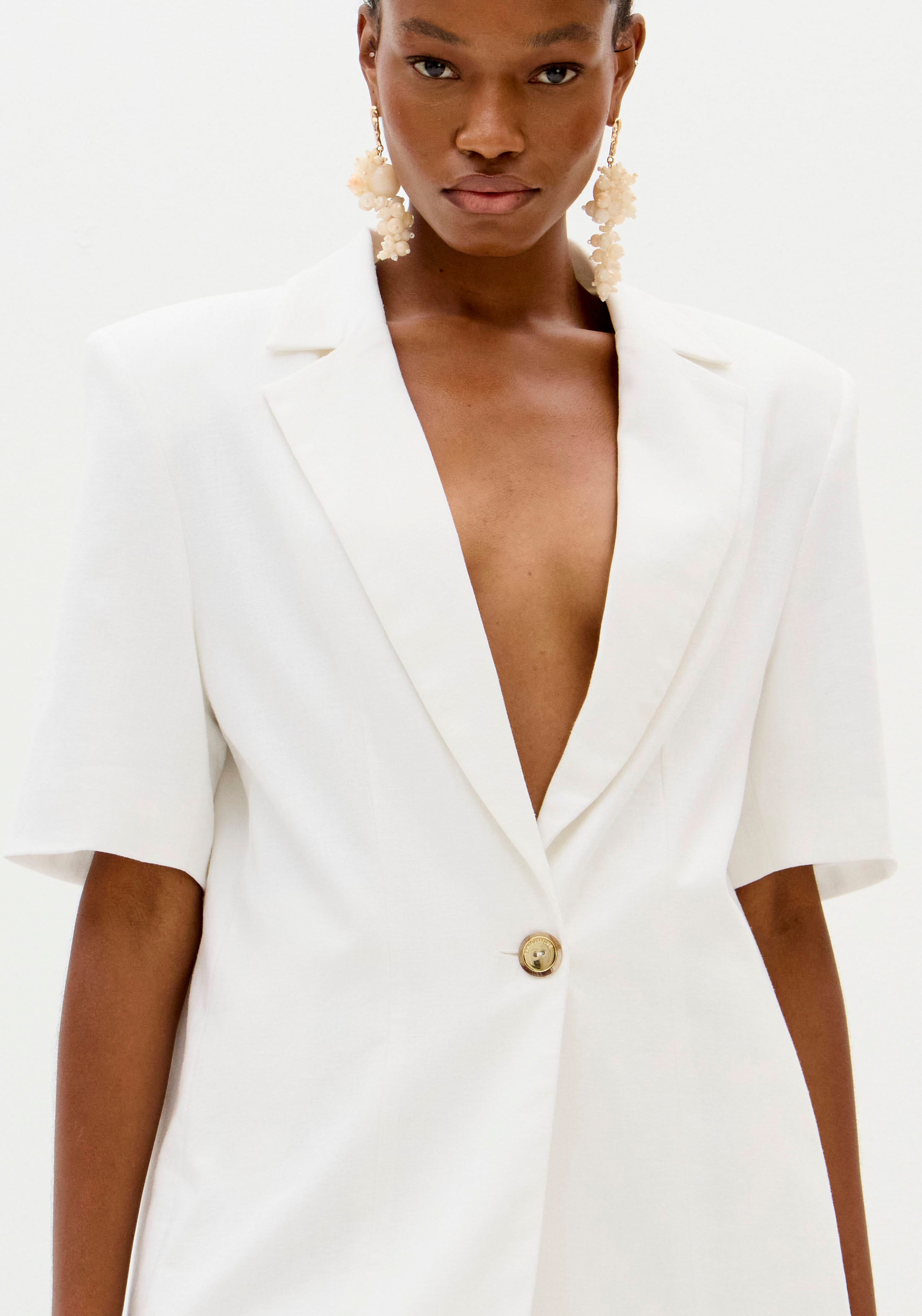 Blazer Transpassado Com Linho OFF