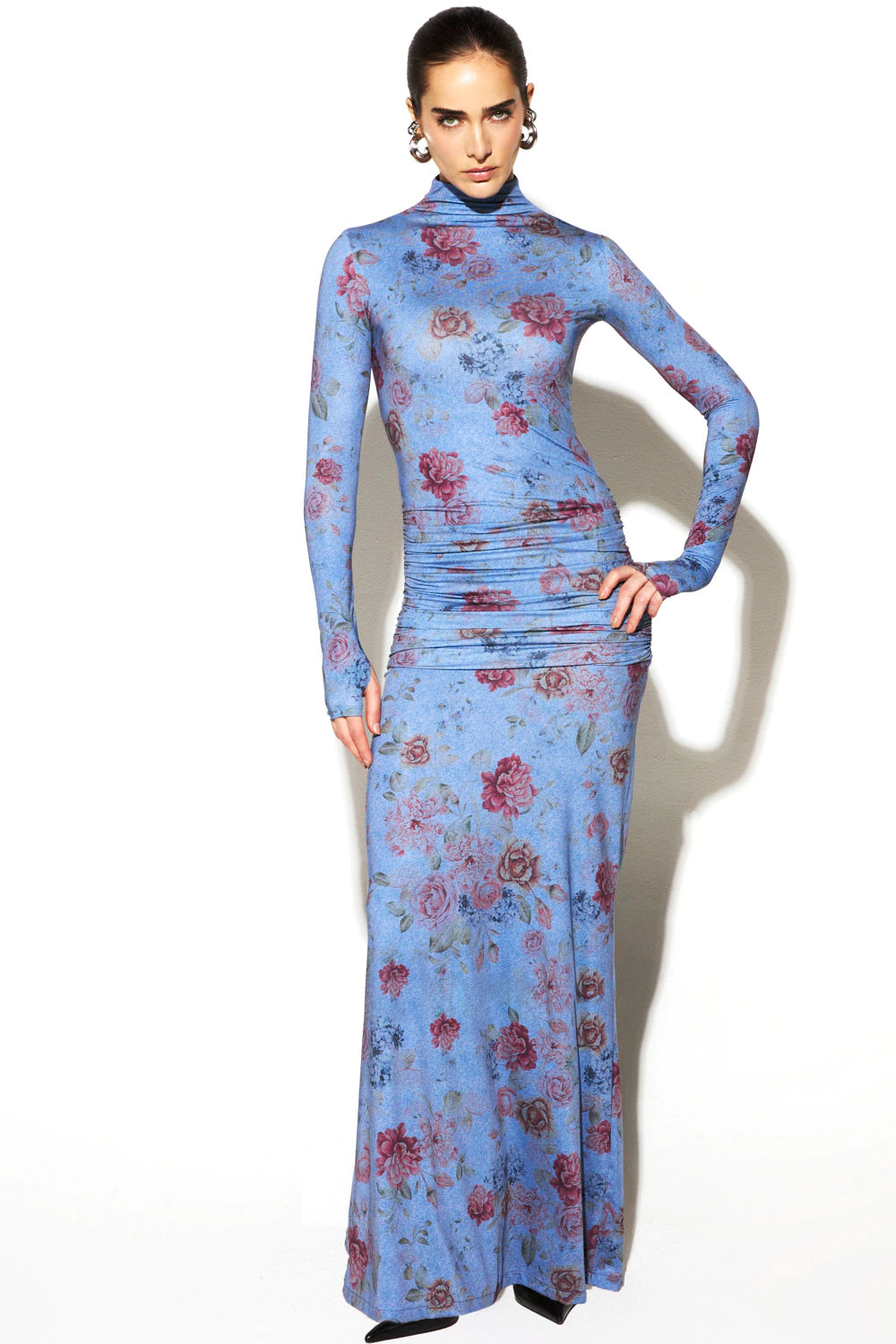 Vestido Jersey Estampado Longo