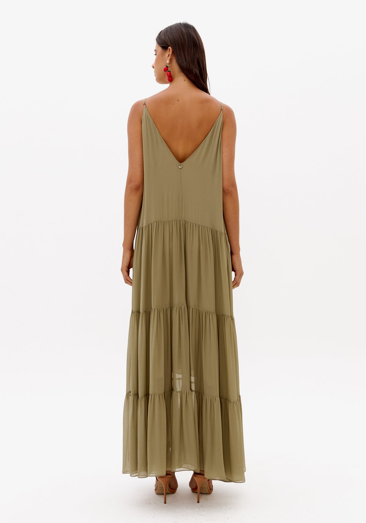 Vestido Longo De Chiffon De Viscose