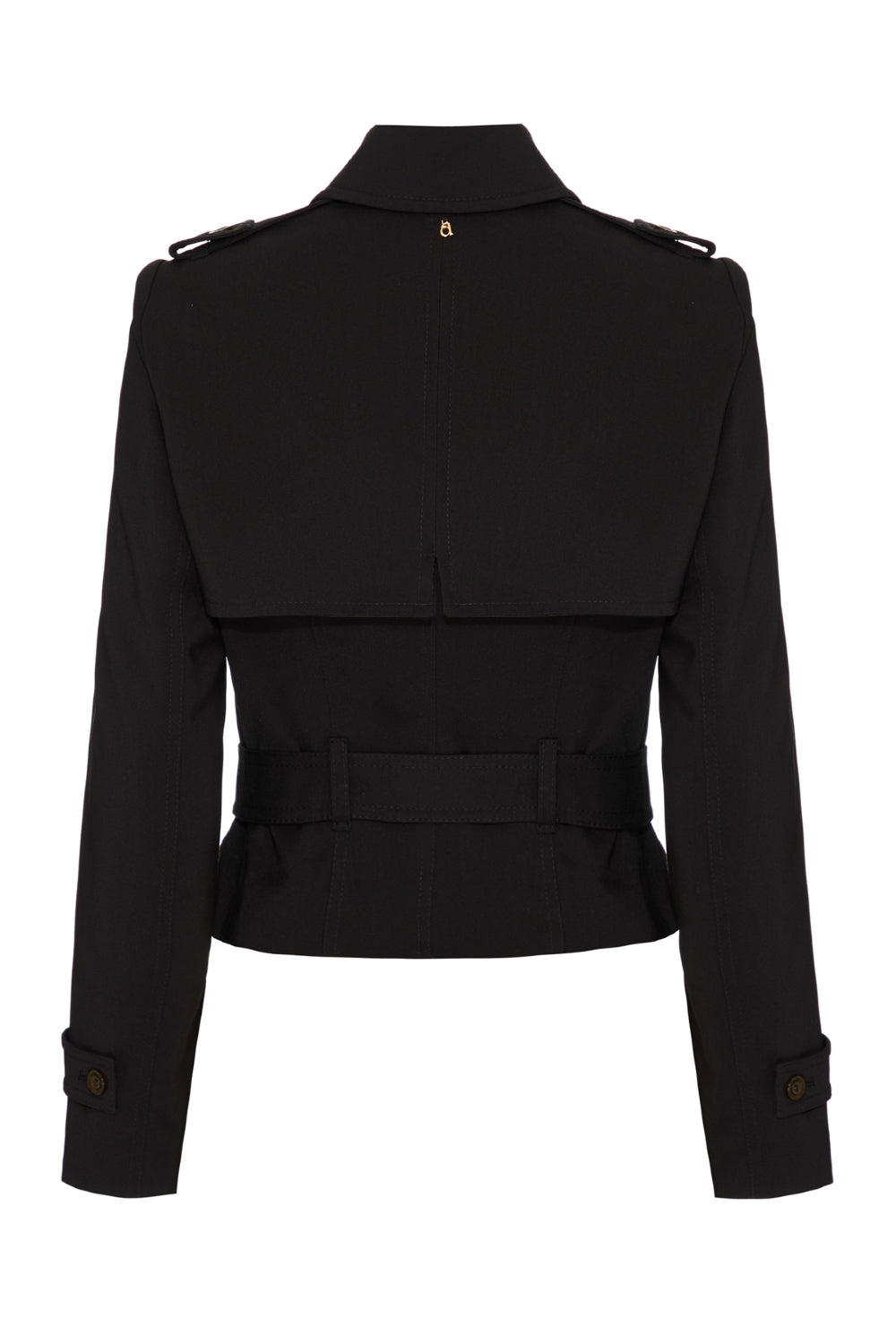 Casaco Trench Coat Curto Preto