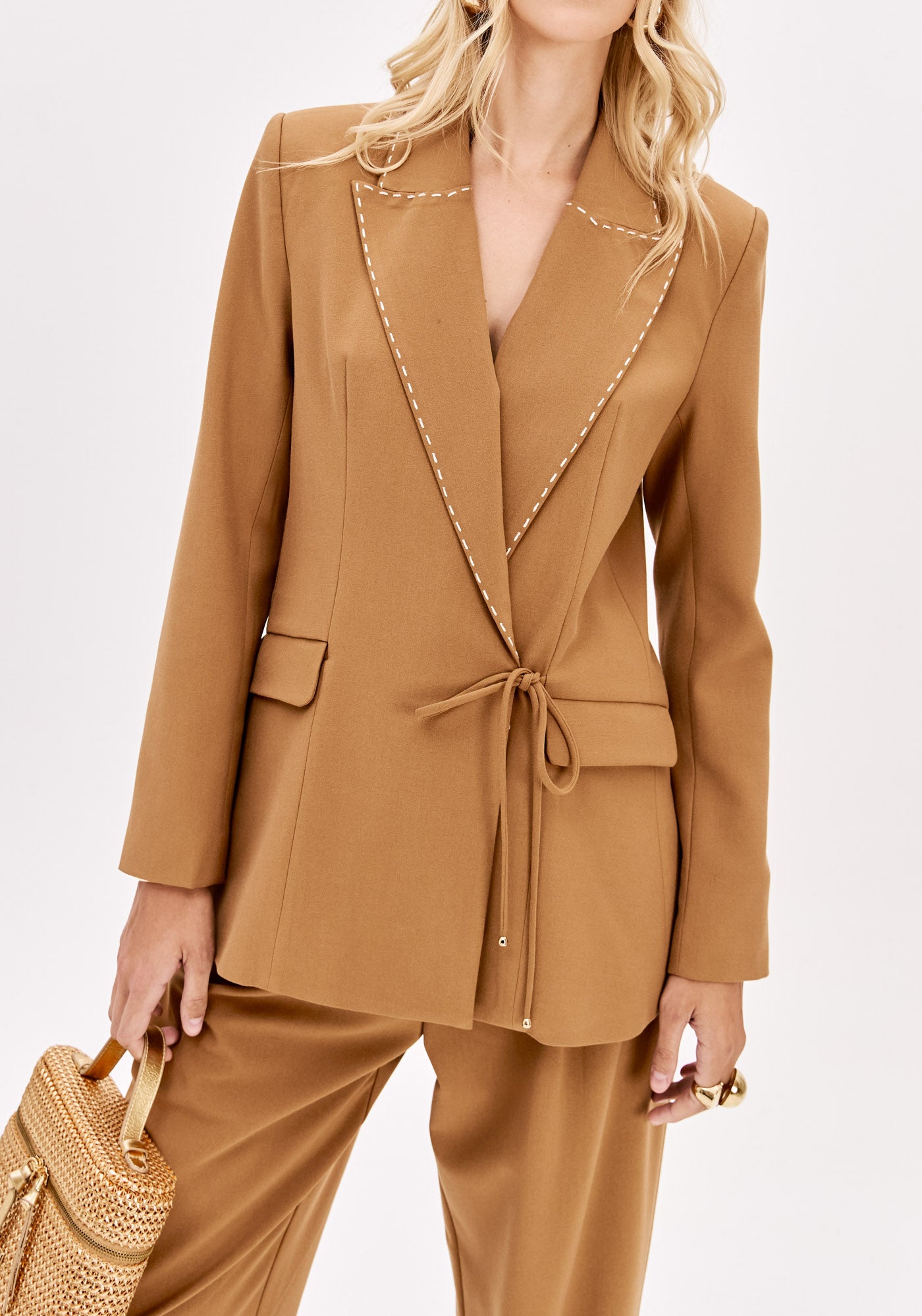 Blazer Com Amarração Marrom