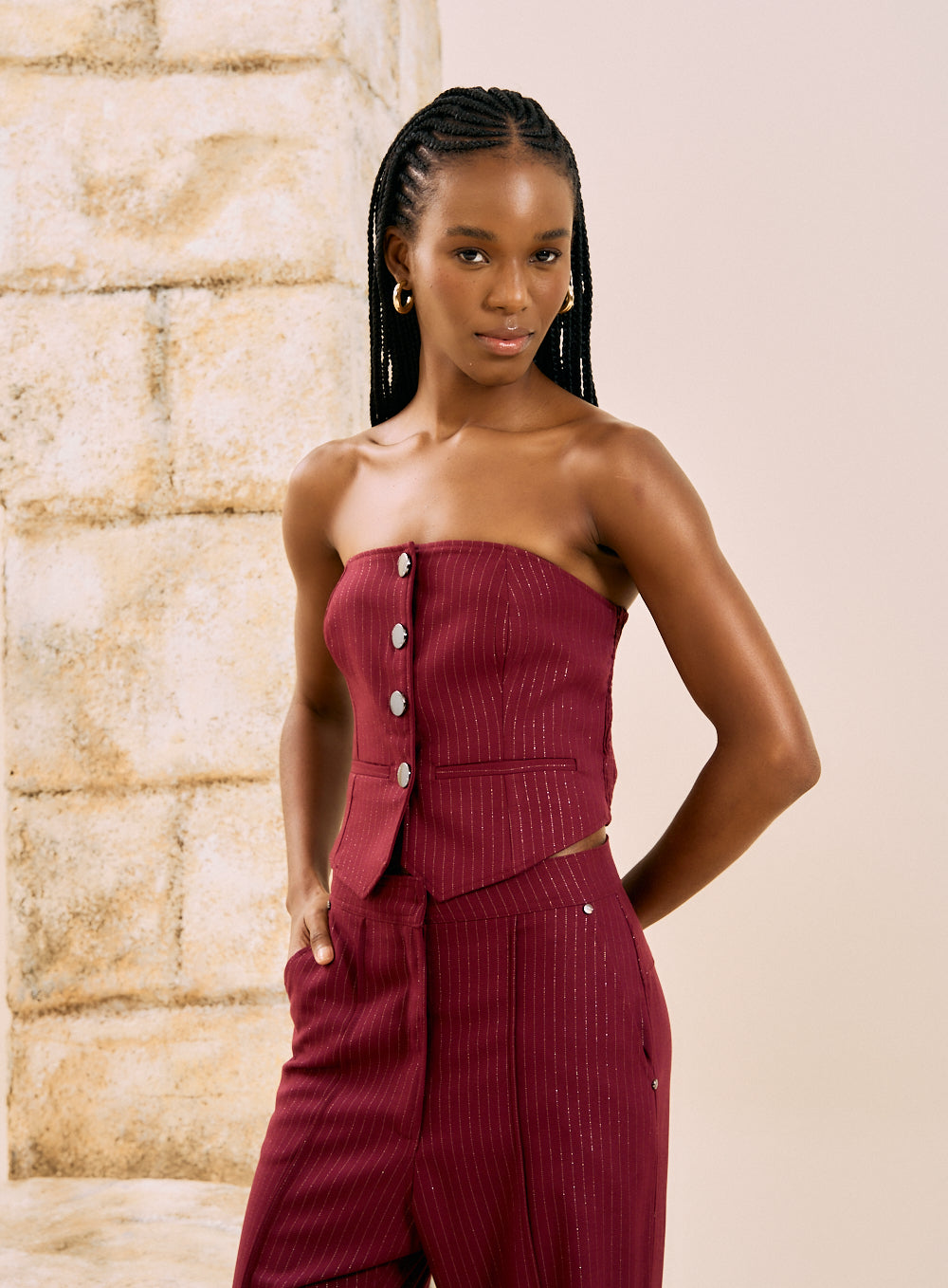 Top Listras Metalizadas Listrado