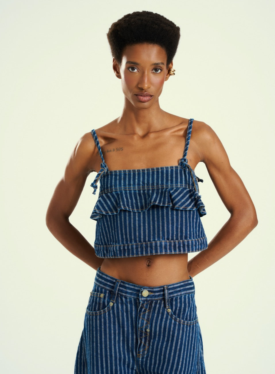Top Jeans Listrado