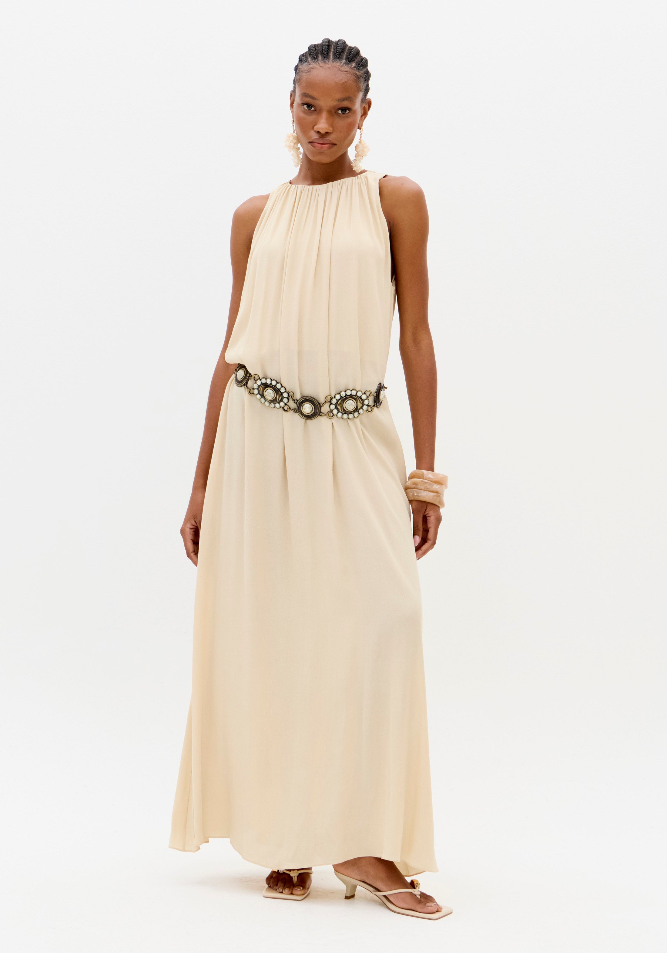 Vestido Super Midi Sem Manga