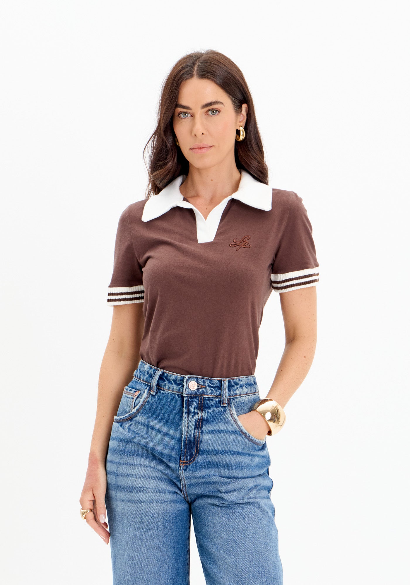 Blusa T-shirt Gola Polo Manga Curta