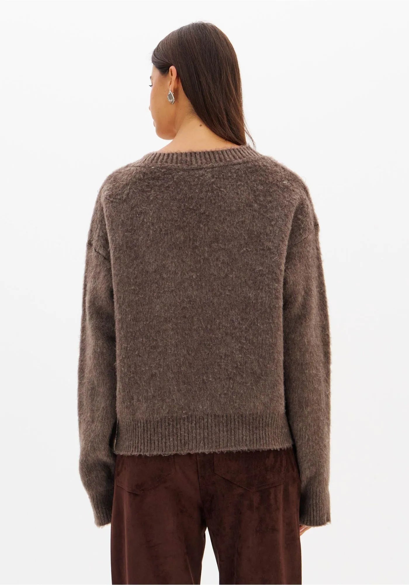 Blusa Trico Decote V Manga Longa