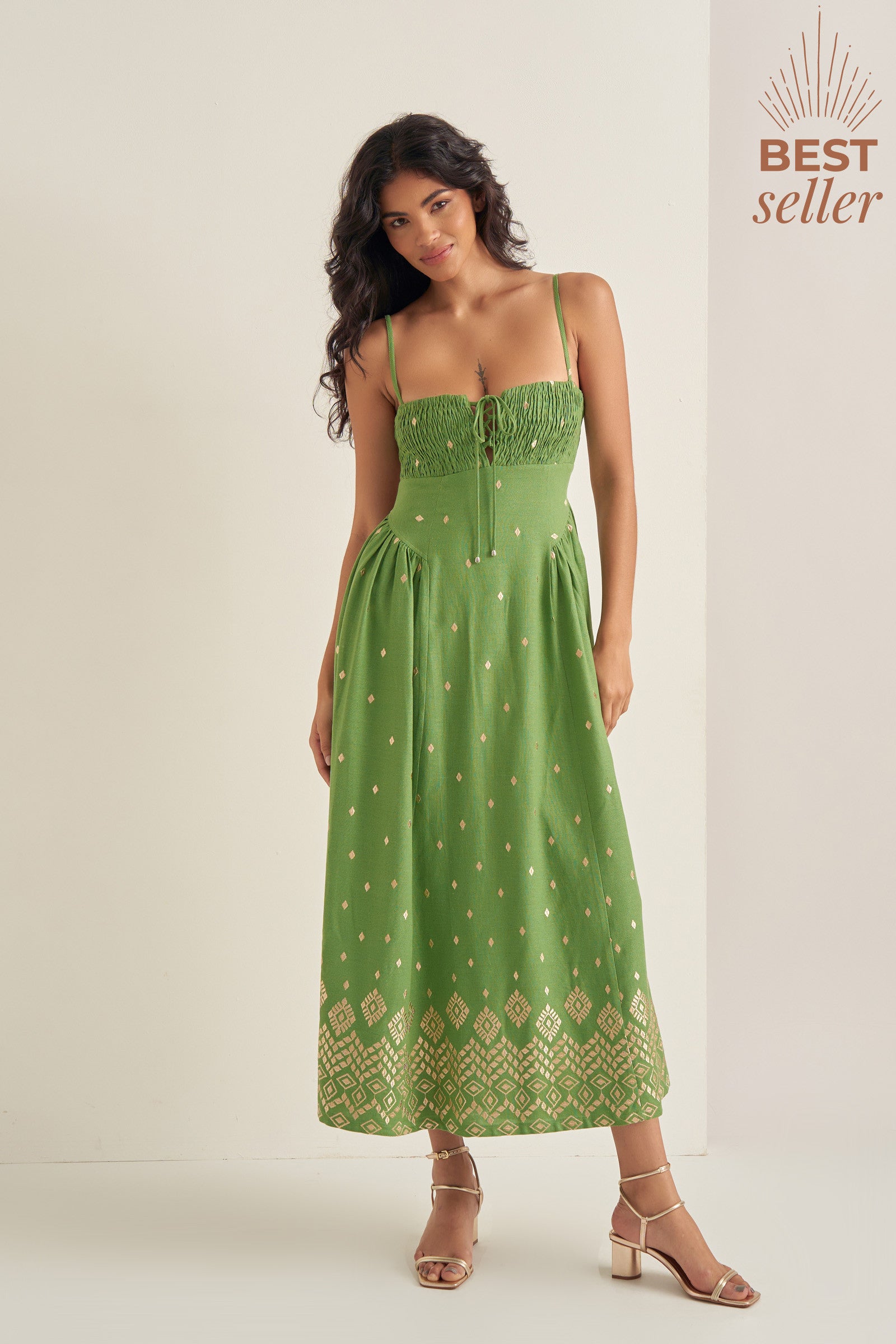 Vestido Ambrósia Linen Verde