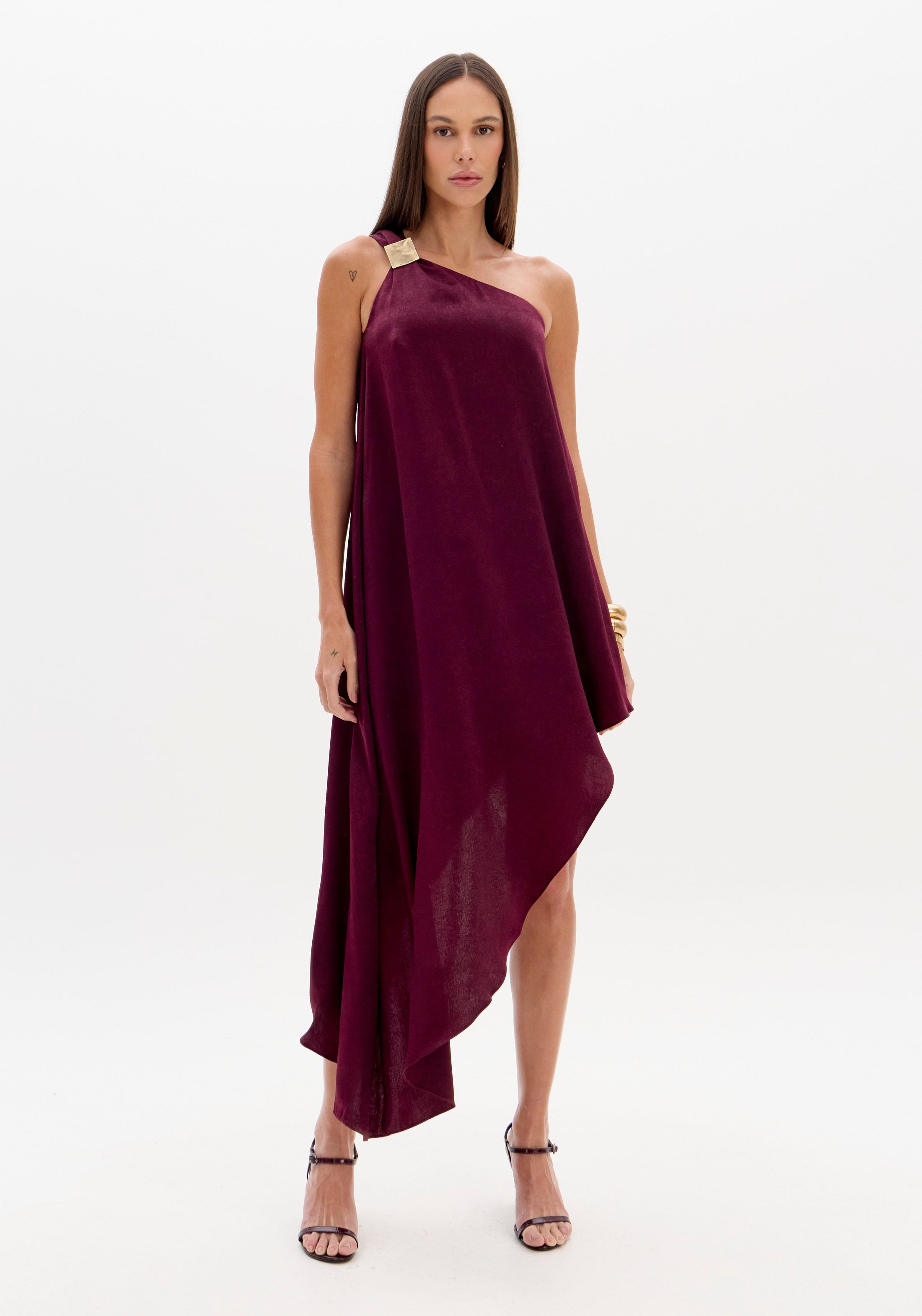 Vestido Assimétrico Ombro Único