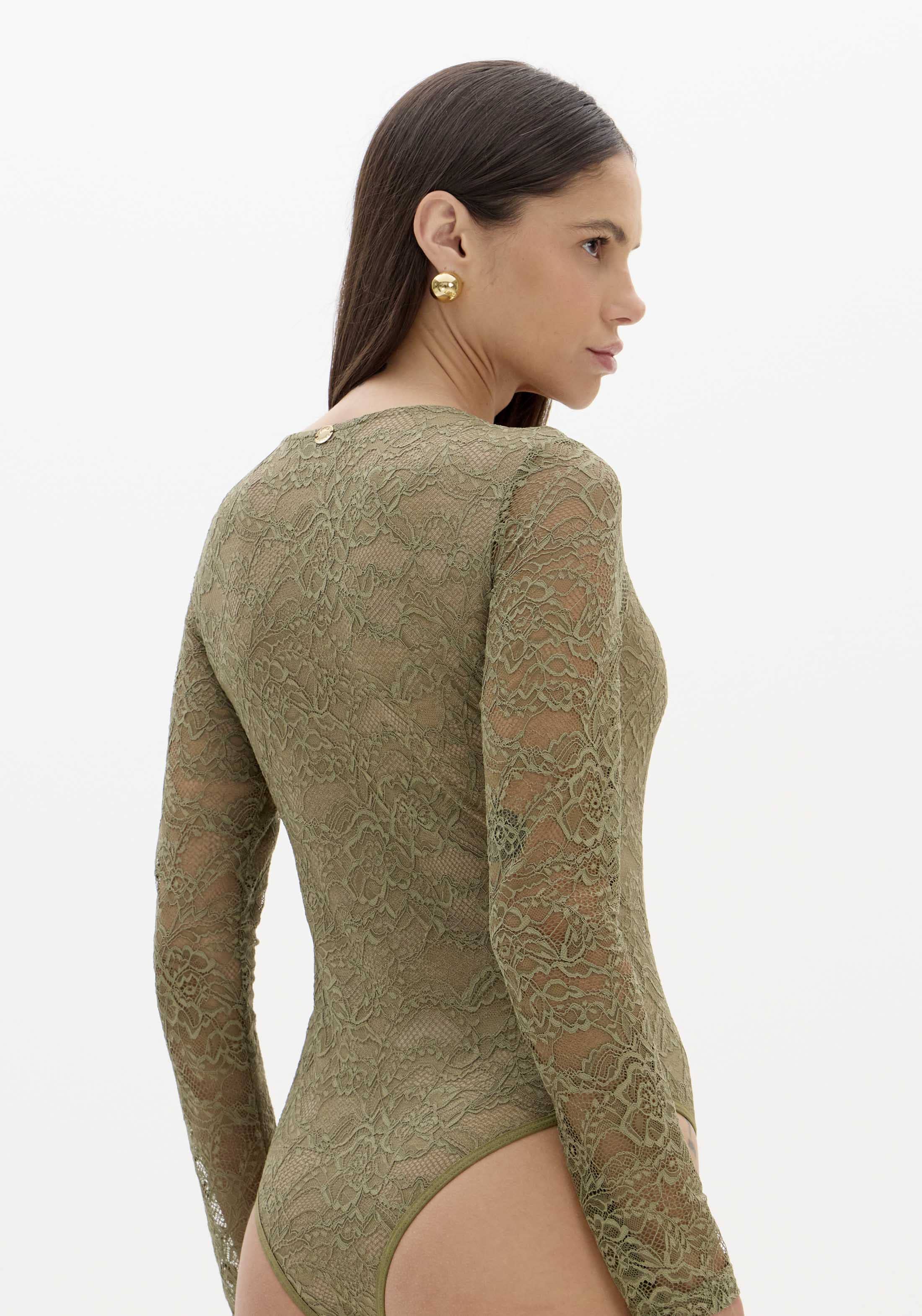 Body Manga Longa Verde