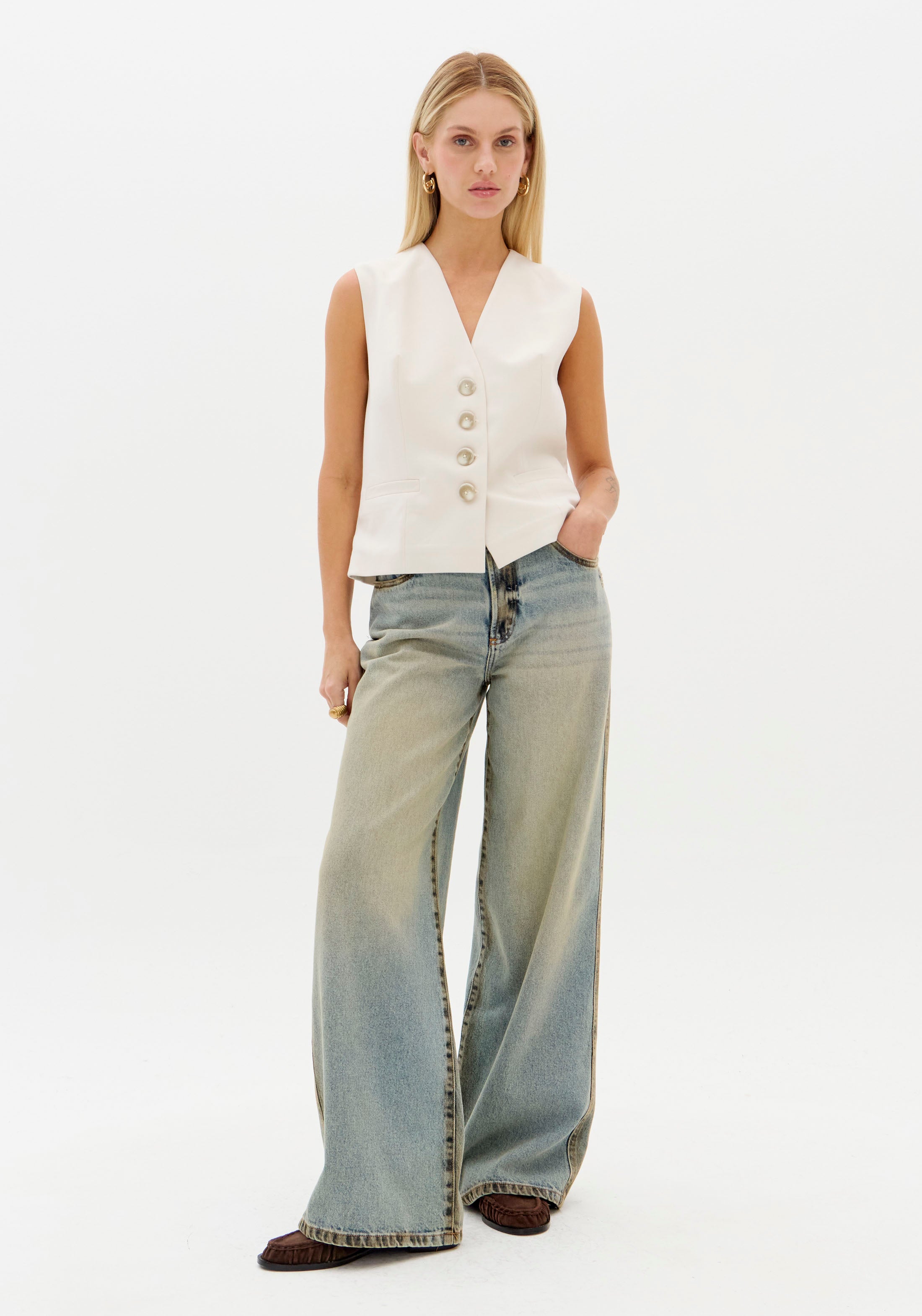 Calça Jeans Wide Leg Hihg