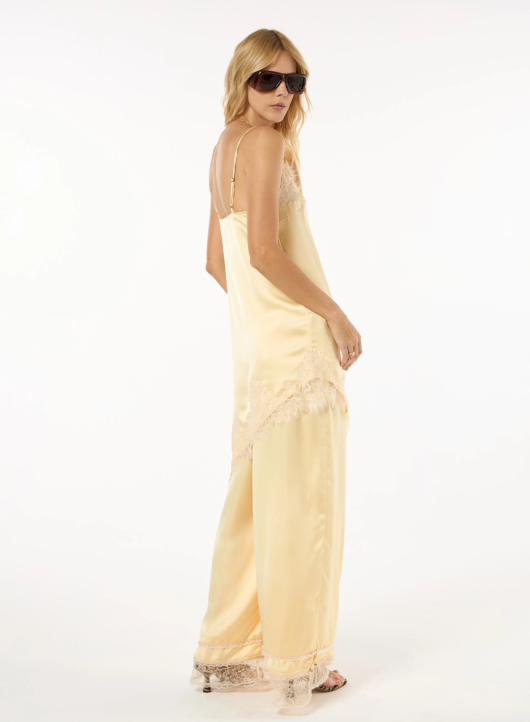 Vestido Curto Barra Assimétrica Amarelo Butter