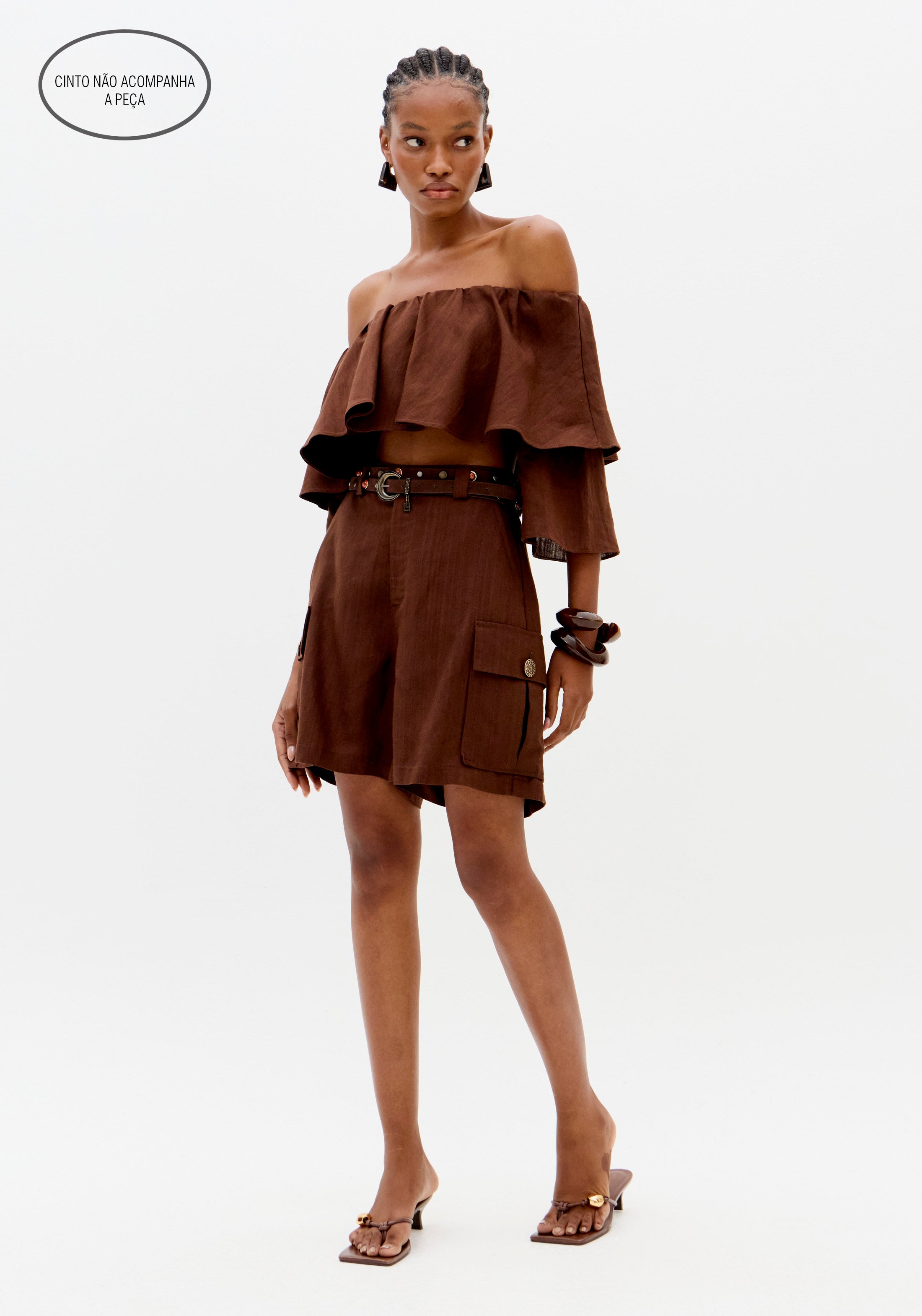 Bermuda Cargo Com Linho