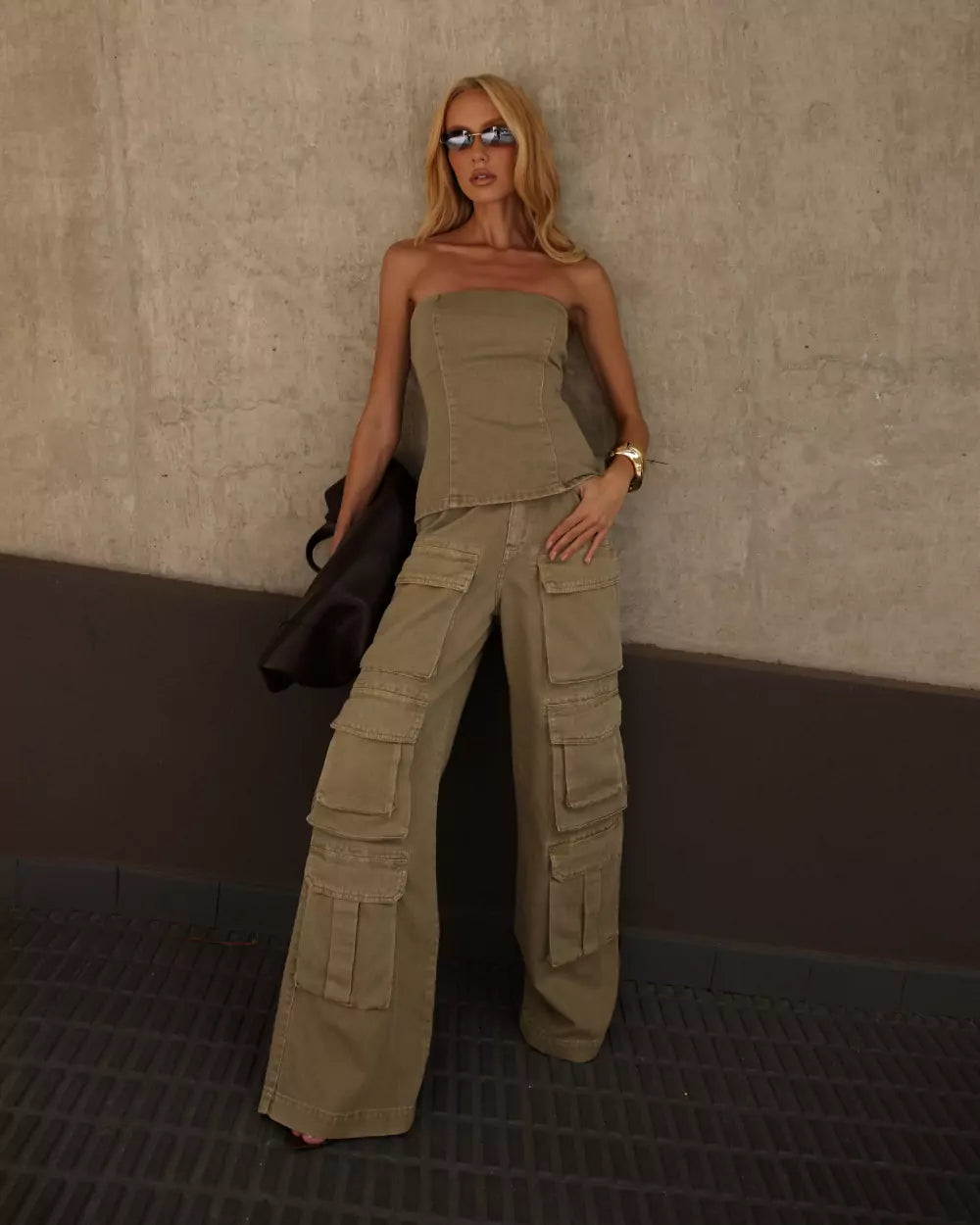 Top Alongado Brave Verde Raffia