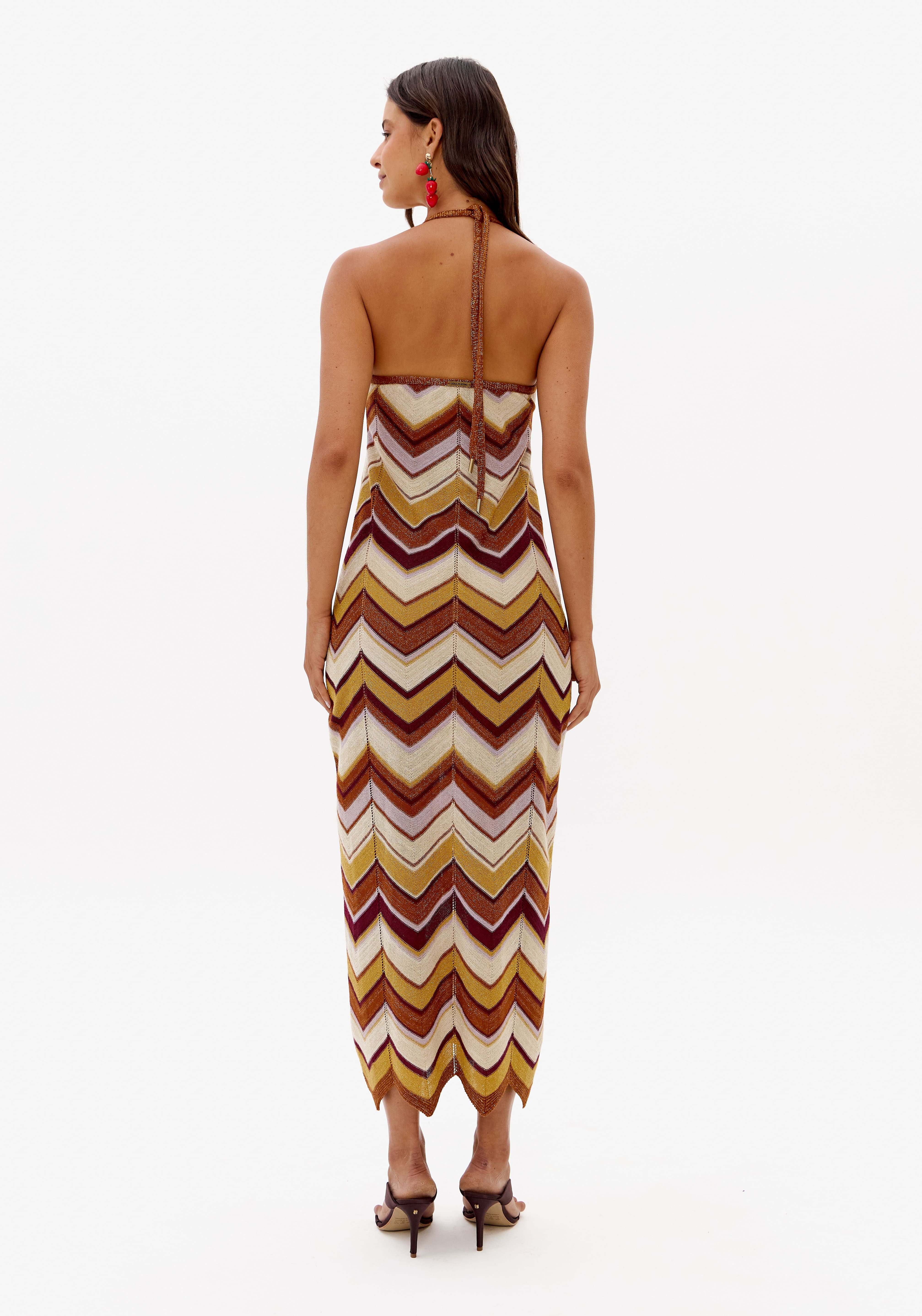 Vestido Trico Longo Frente Unica