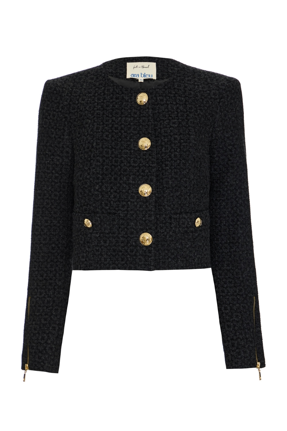 Casaco Clássico Preto Mescla