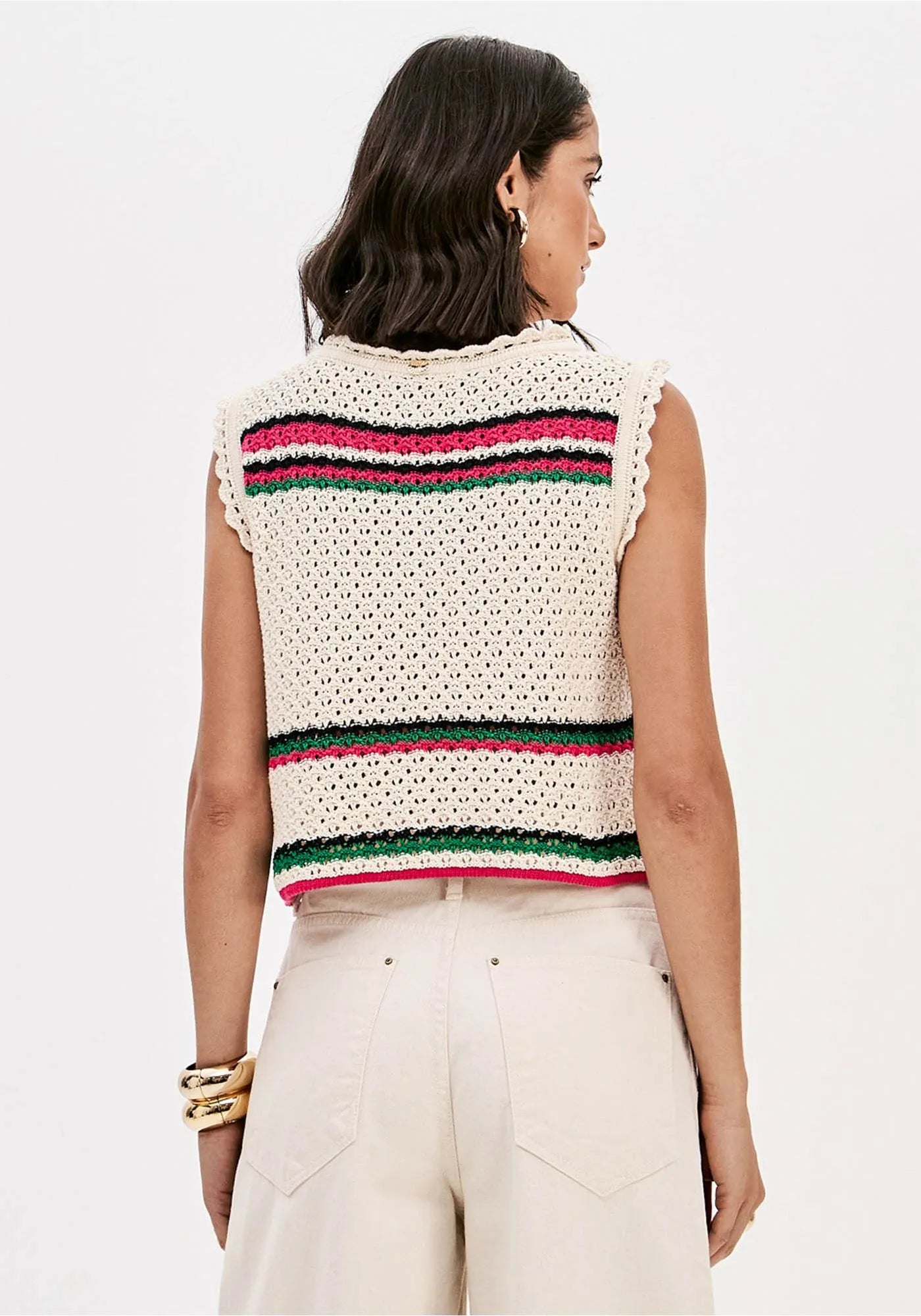 Blusa De Tricot Sem Manga