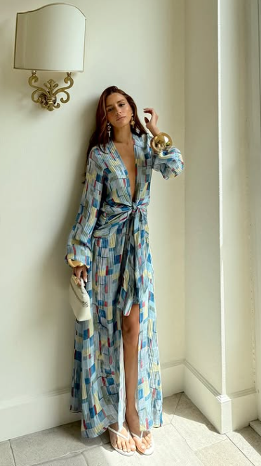 Túnica Colunas Estampada