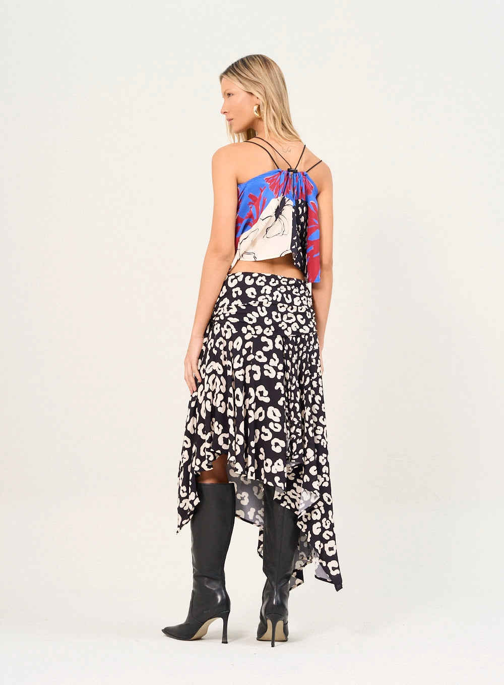 Saia Estampada Leopard Fade