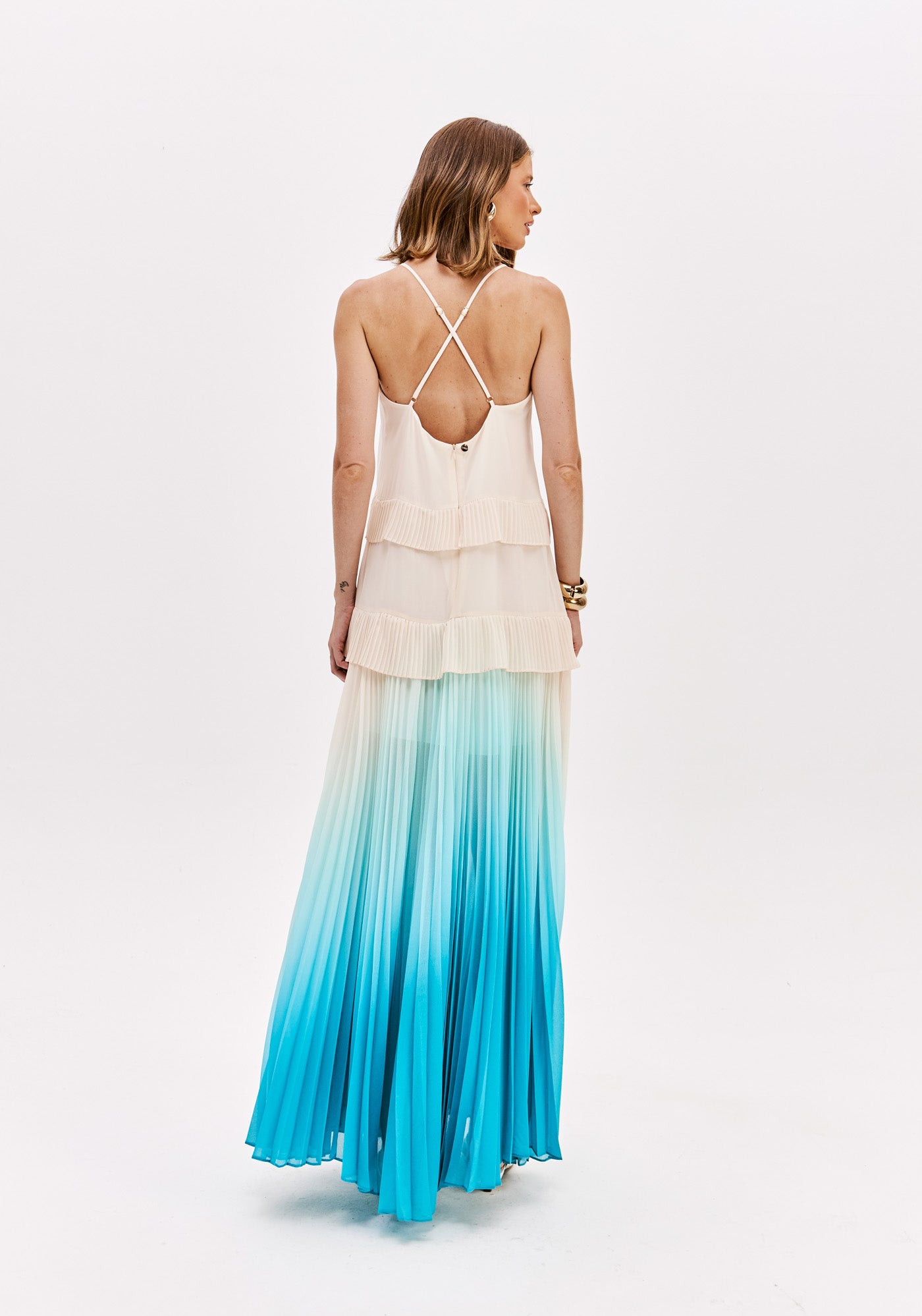 Vestido Longo Plissado