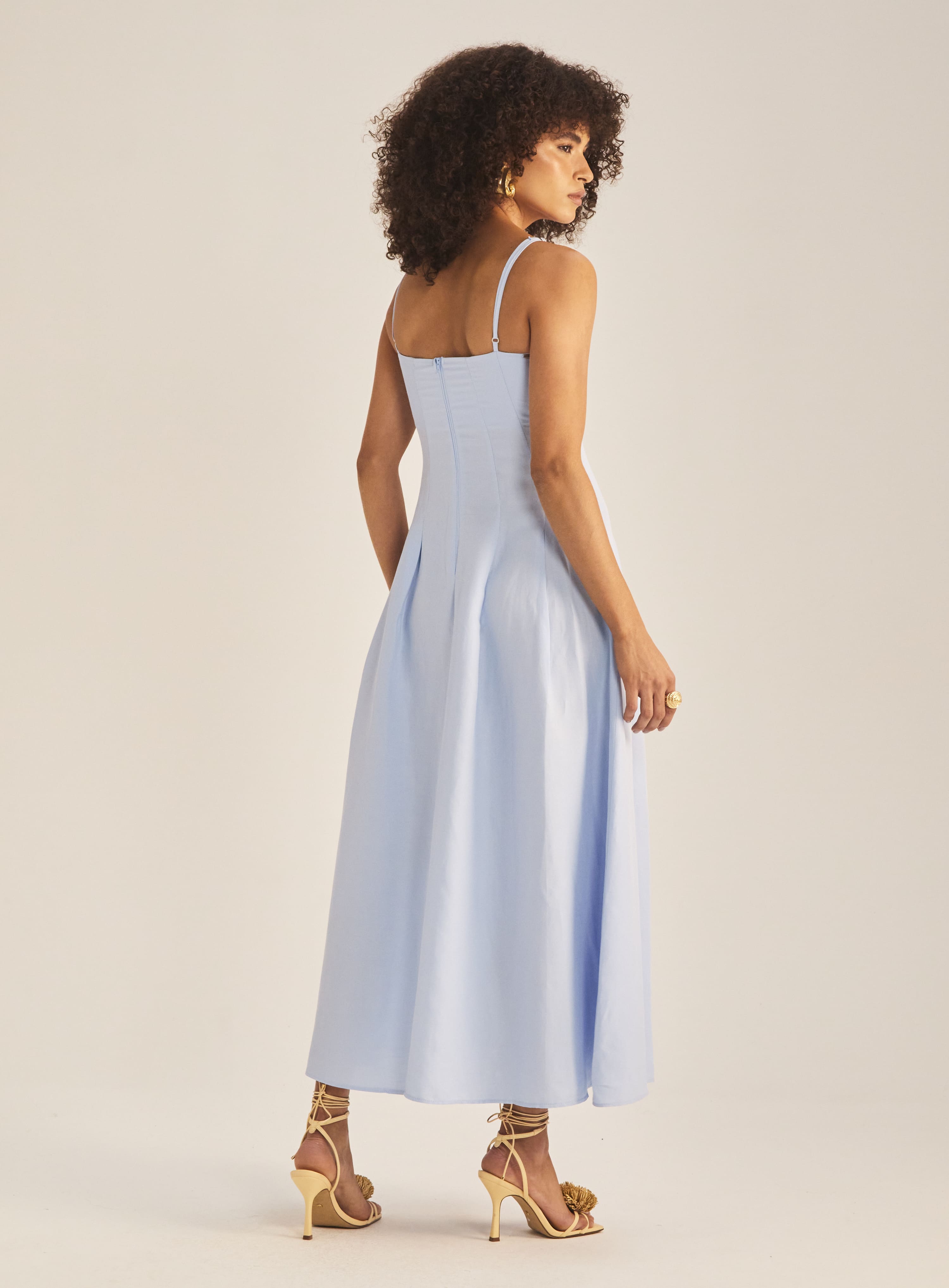 Vestido Linho Azul Tranquil Blue
