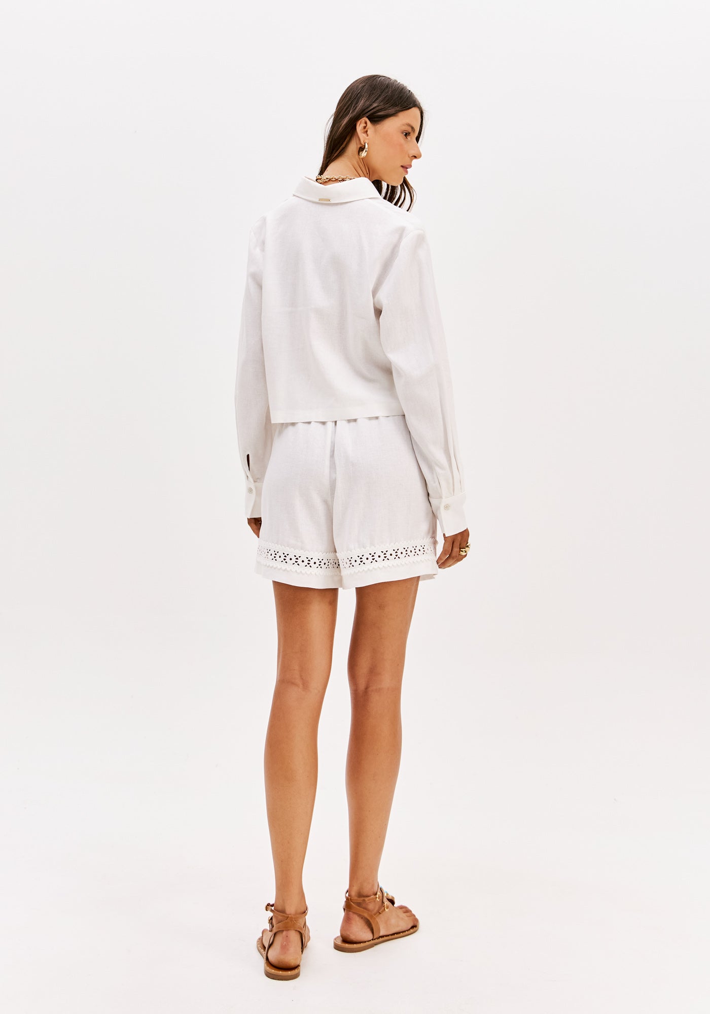 Bermuda Cintura Alta Com Linho OFF