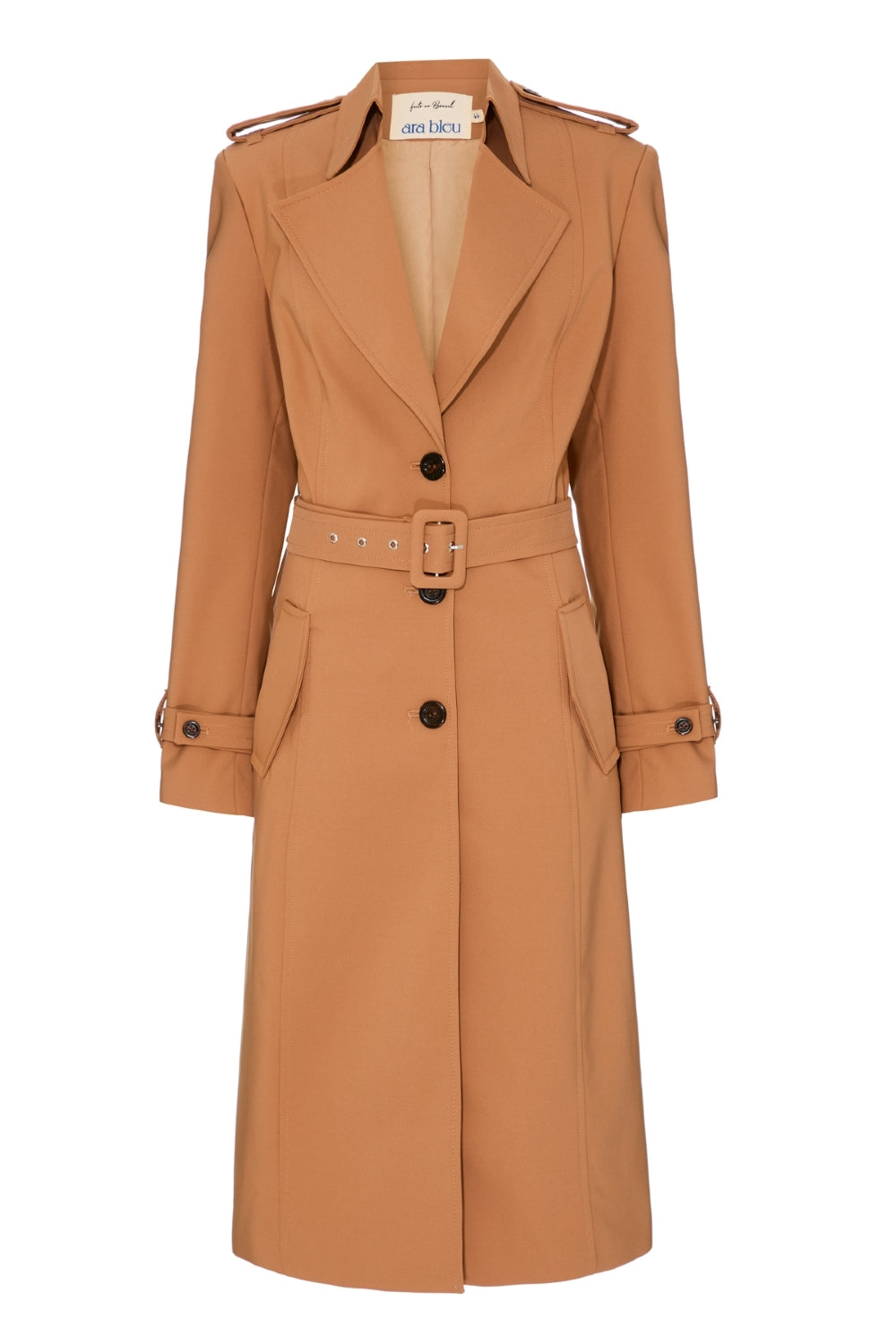 Sobretudo Trench Coat Longo Caramelo