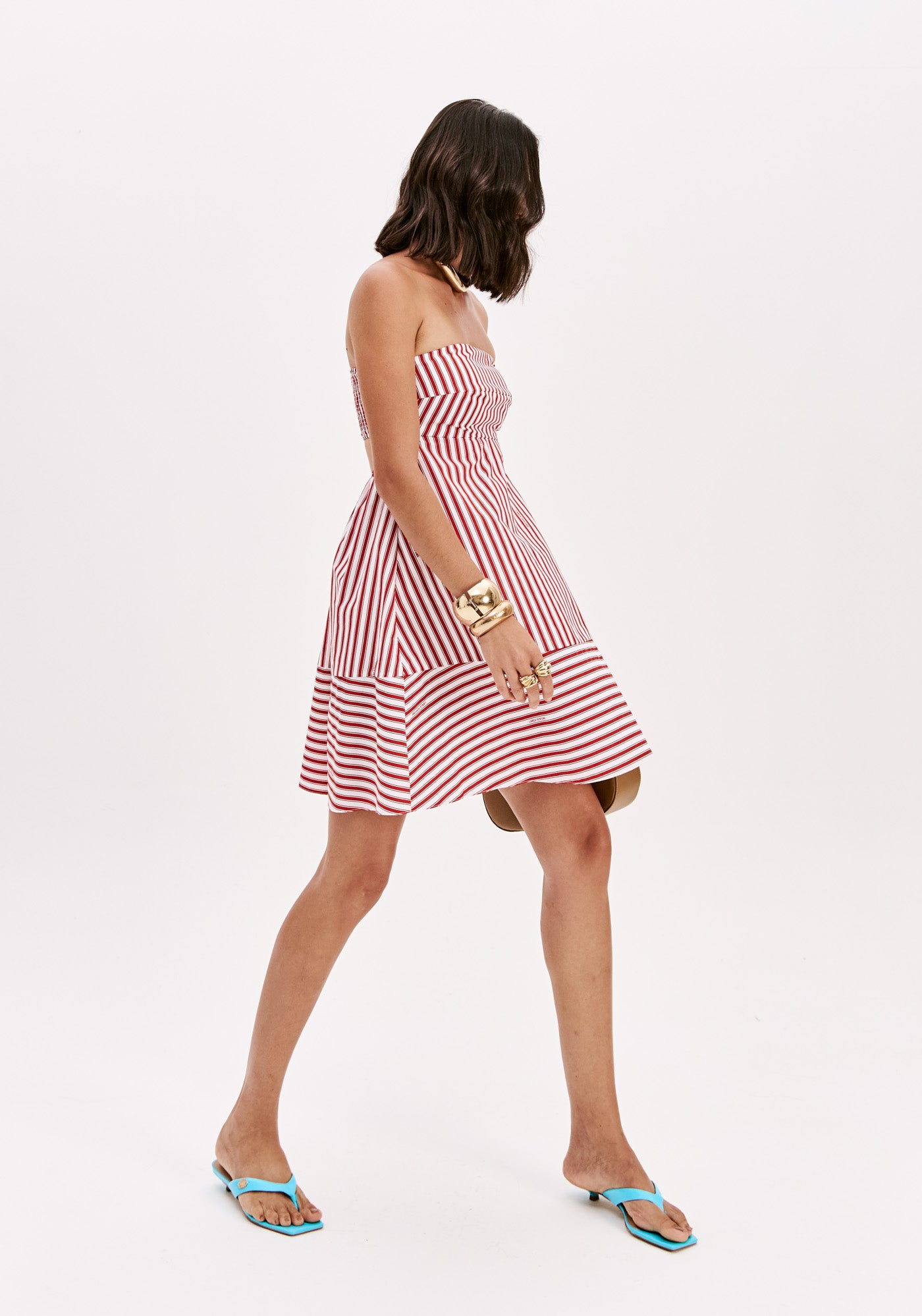 Vestido Curto Sem Alça Estampado