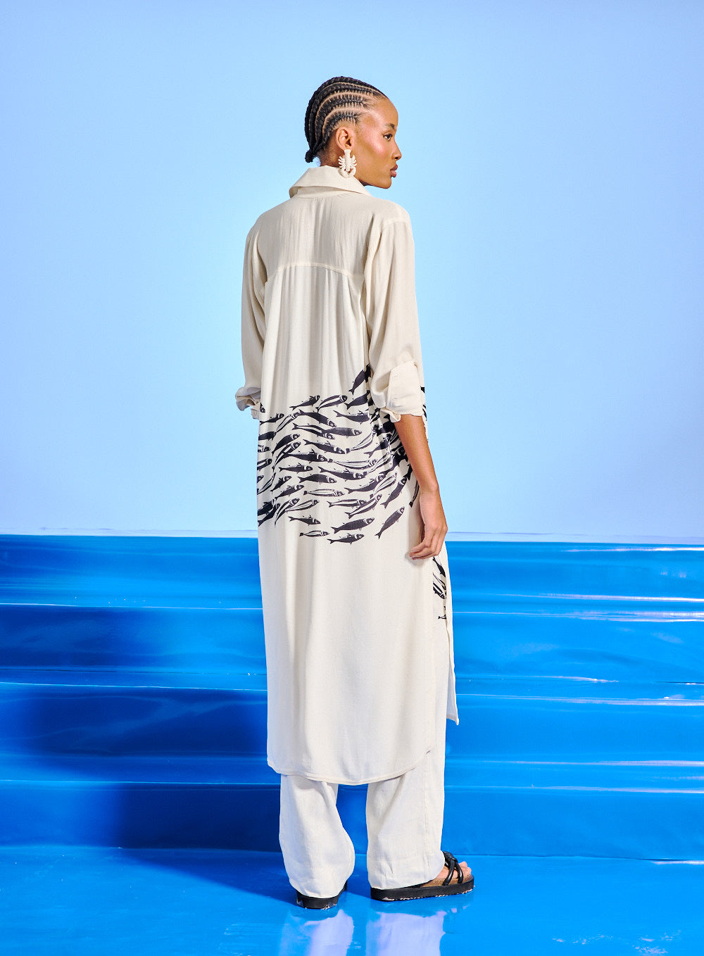 Camisa Chemisier Estampada Shoal